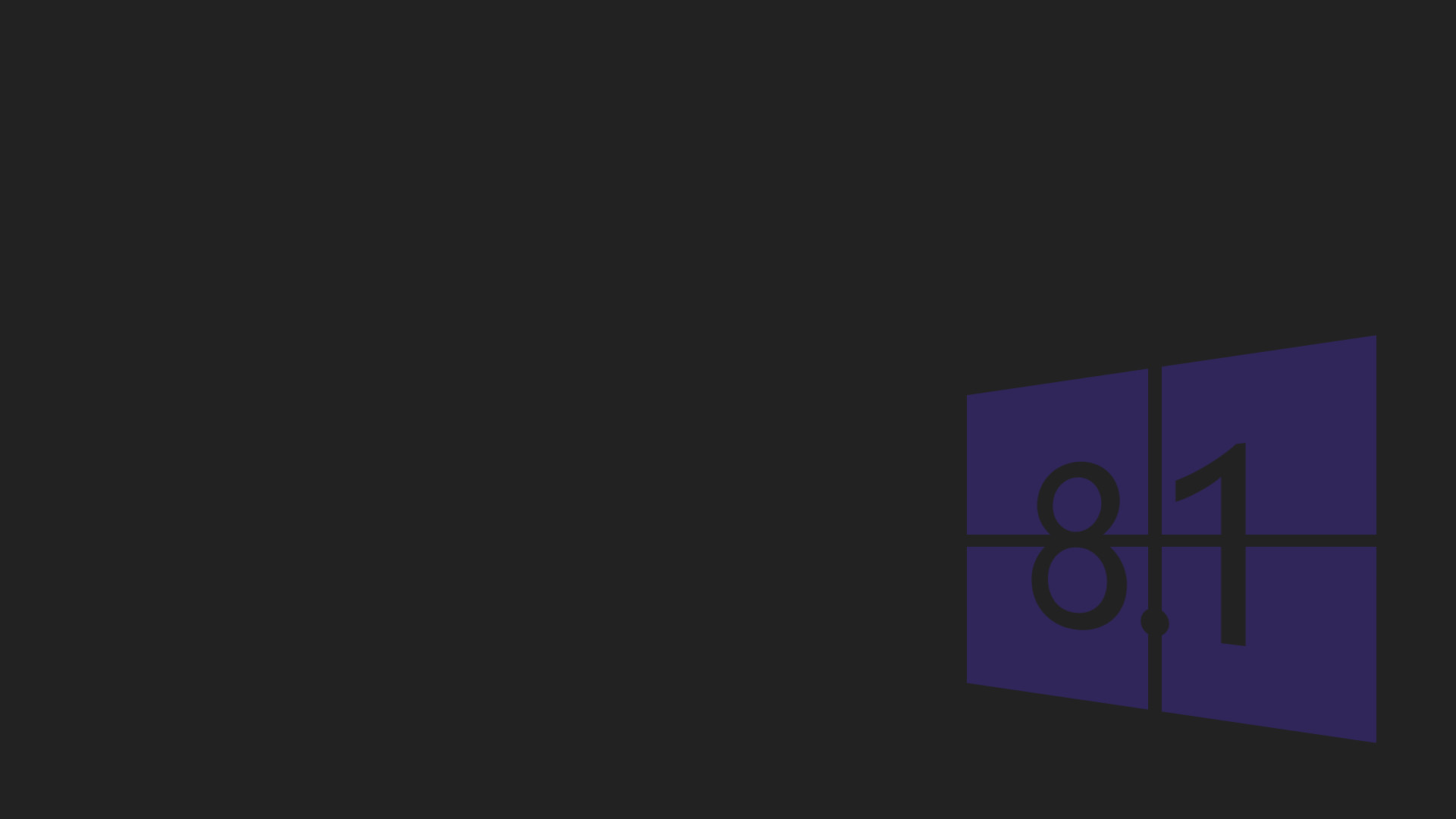 Windows 8.1, Logo viola, Grigio scuro, 16:9 Full HD, sfondo widescreen
