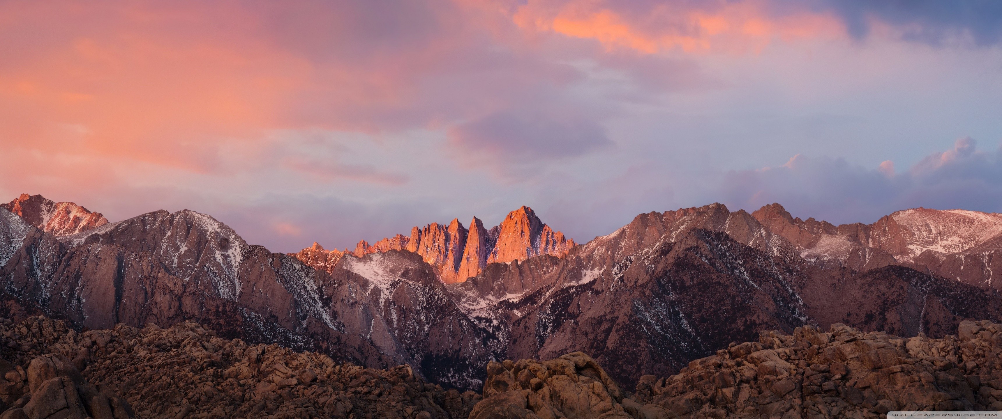 Sierra Nevada, macOS Sierra, Montagne, Tramonto, sfondo Mac 2K
