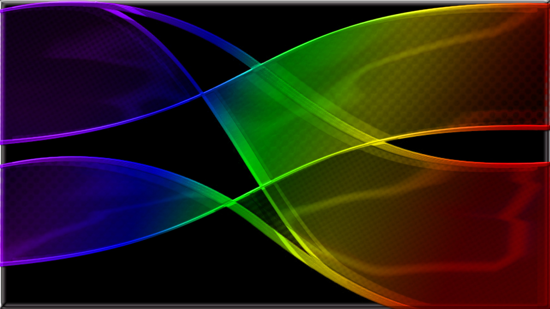 Onde arcobaleno, Sfondo nero, Astratto, Full HD, wallpaper desktop