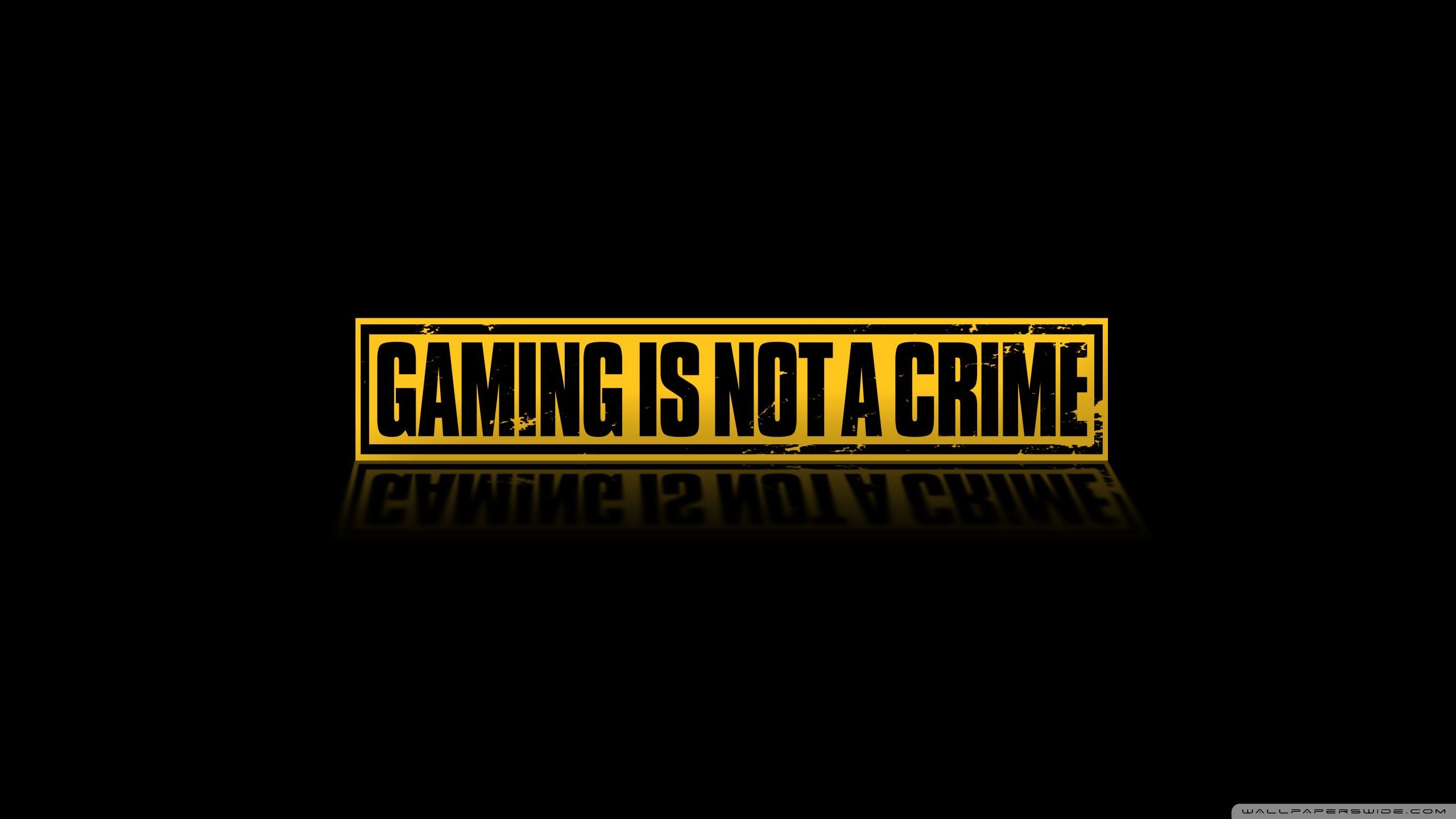 Gaming Is Not A Crime, Tipografia, Videogiochi, Sfondo nero, 2K, wallpaper desktop
