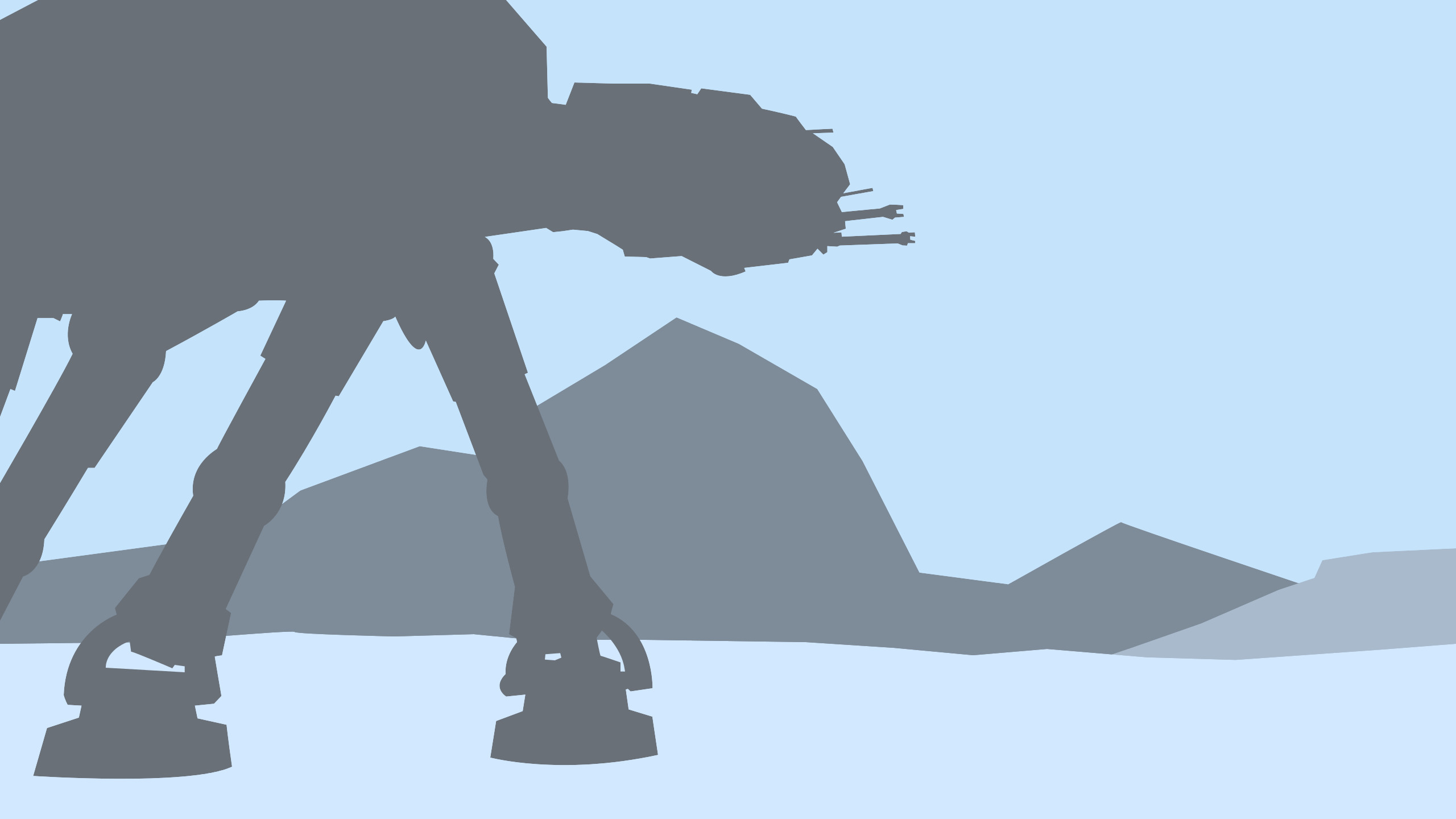 AT-AT, Hoth, Star Wars, Minimalismo, Neve, 2K, sfondo per PC