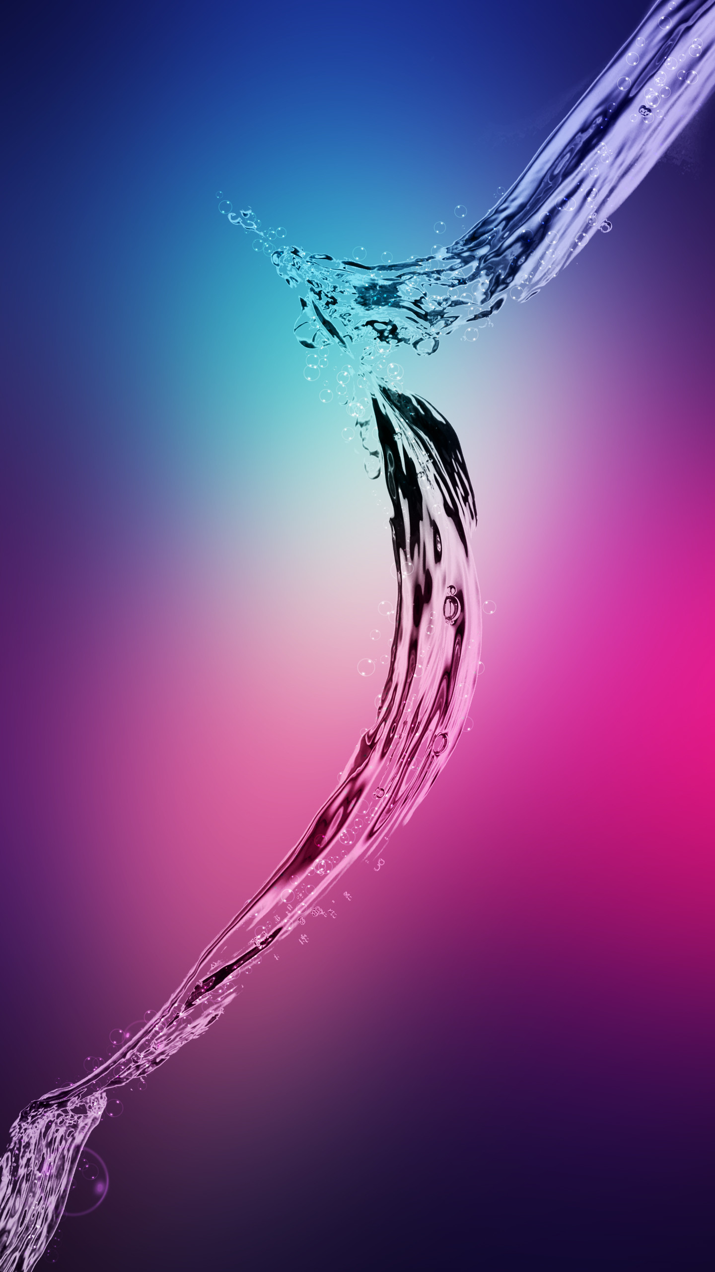 Spruzzo d'acqua, Rosa, Azzurro, sfondo Samsung Galaxy S7