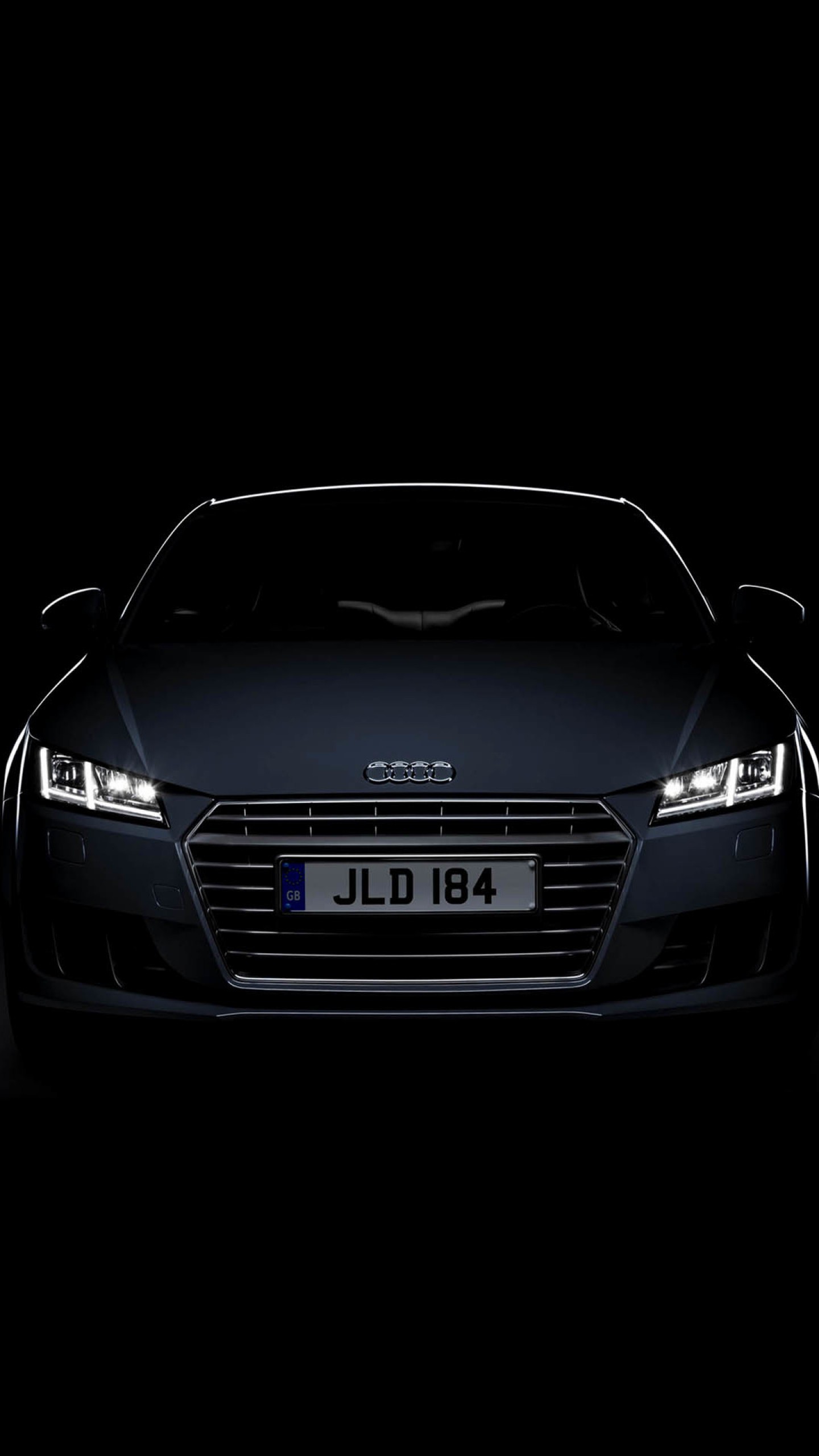 Audi TT, Auto sportiva, Sfondo nero, schermata di blocco Galaxy S7