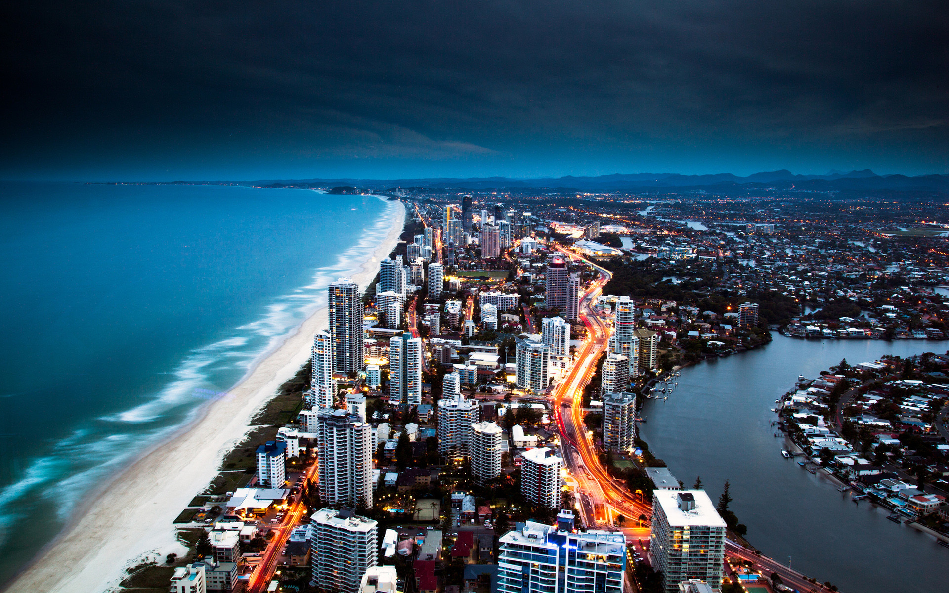 Gold Coast, Surfers Paradise, Australia, Spiaggia, Vista aerea, 1920x1200, immagine di sfondo