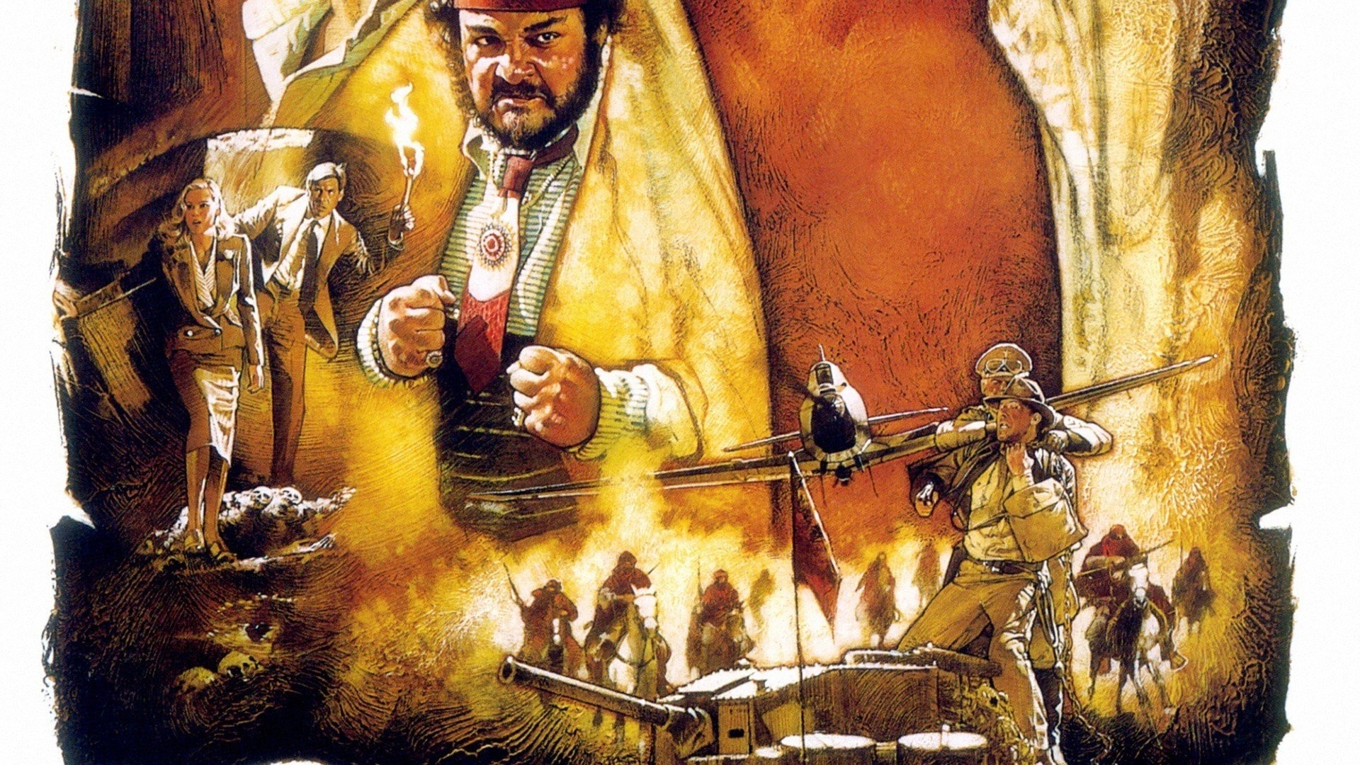 Indiana Jones e il tempio maledetto, Indiana Jones, Locandina dipinta, sfondo Full HD per portatile