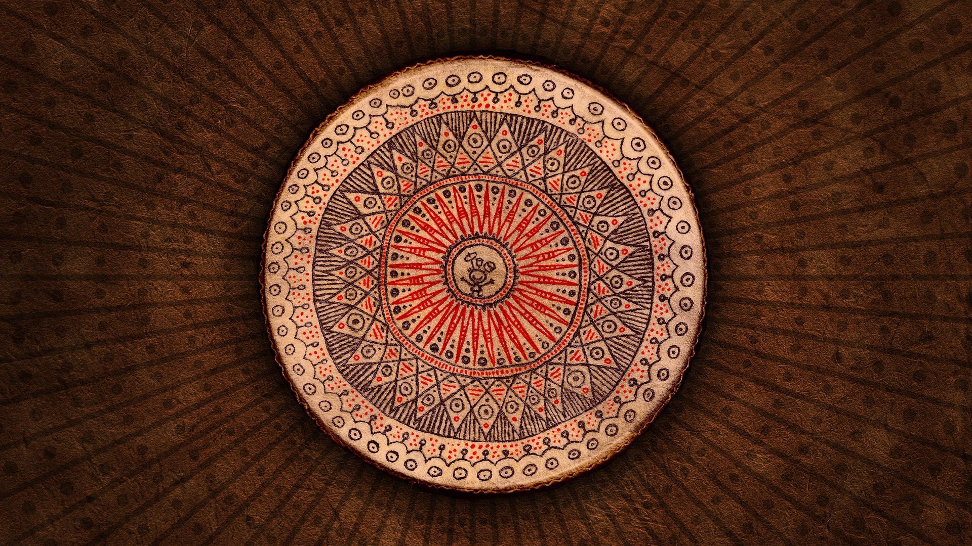 Mandala, Om, Legno, Intaglio, Full HD, sfondo per PC e portatile