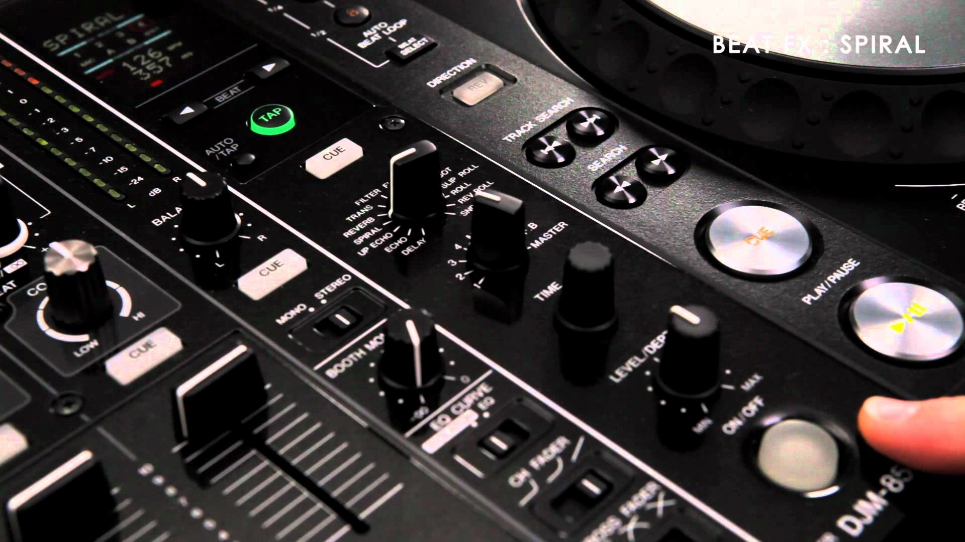 Pioneer DJM, Mixer, Manopole, Bianco e nero, Full HD, sfondo desktop