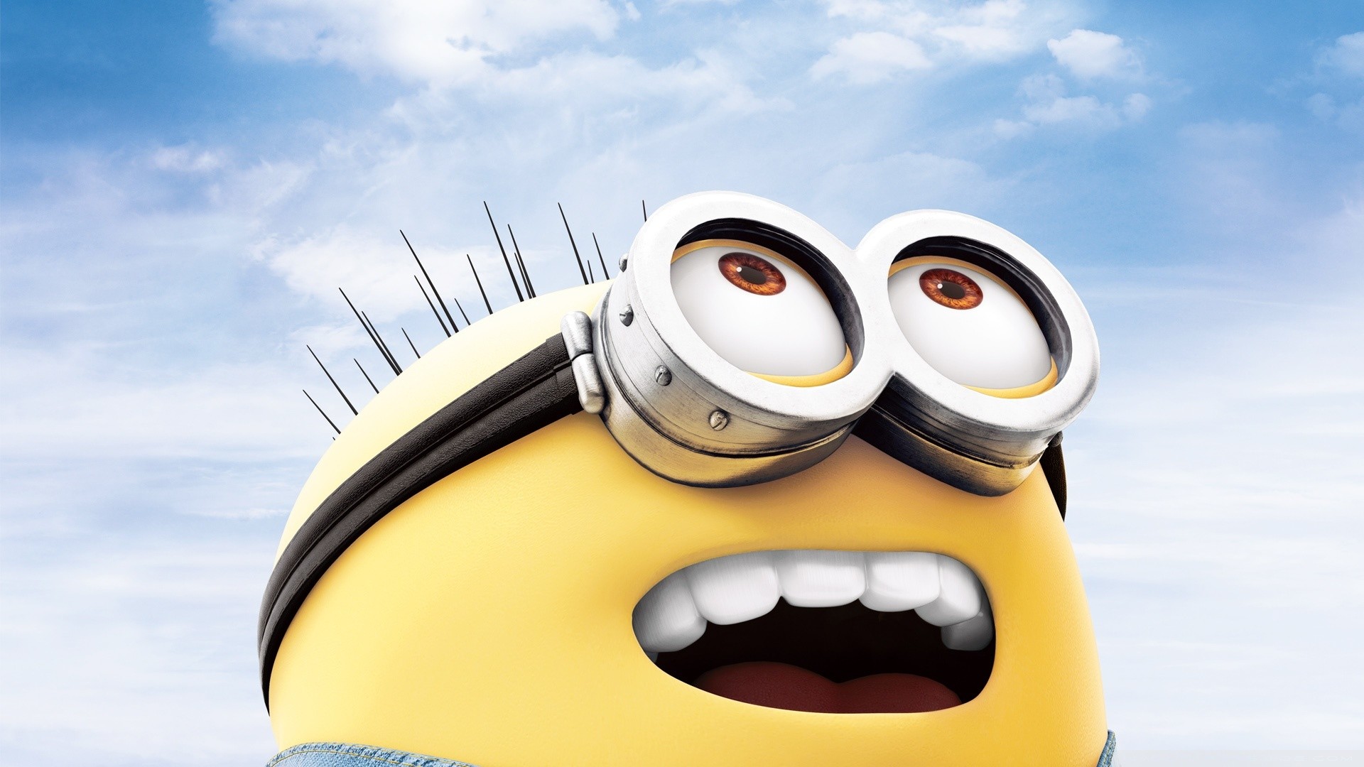 Minion, Cattivissimo me, Primo piano, Cielo azzurro, 1920x1080, sfondo per PC