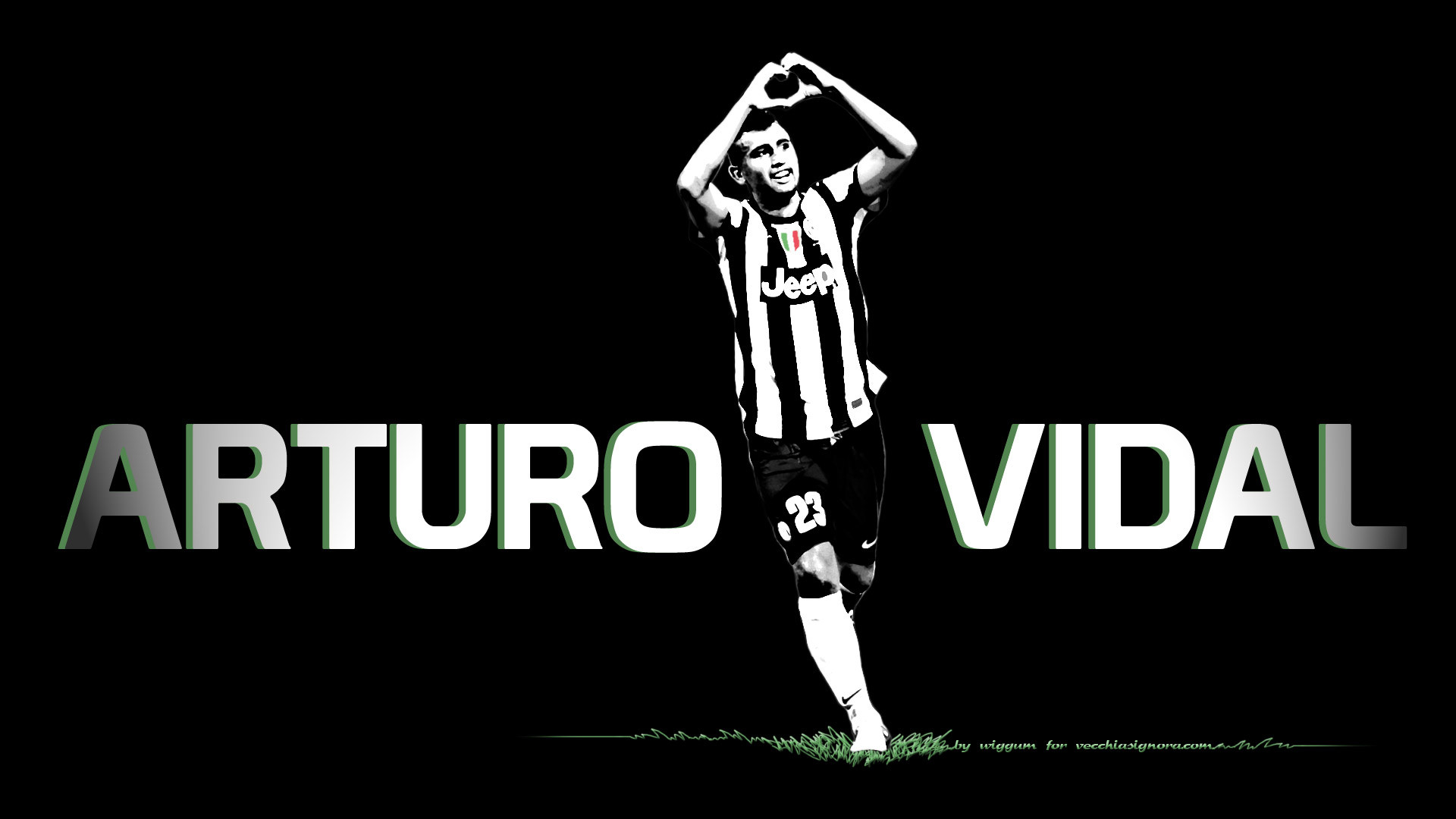 Arturo Vidal, Juventus, Calciatore, Sfondo nero, Full HD, wallpaper per portatile