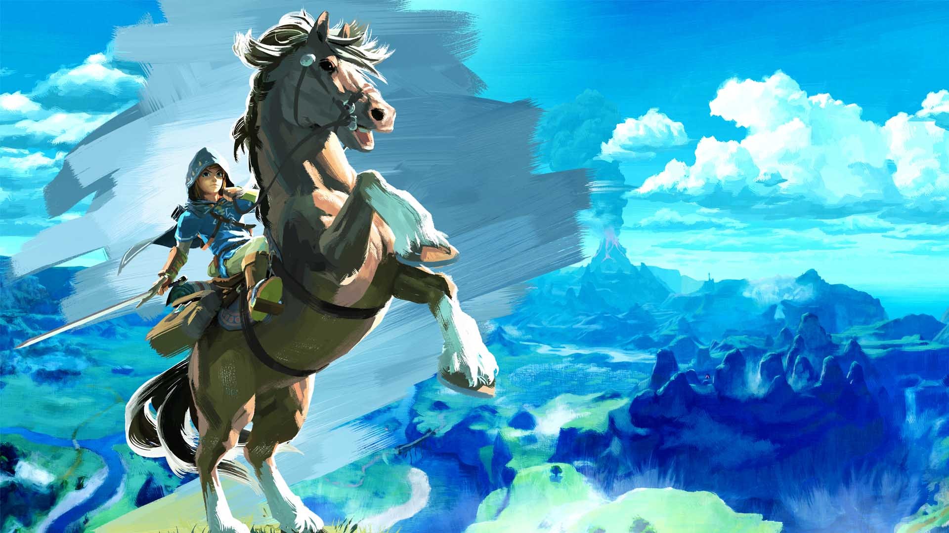 Link, The Legend of Zelda: Breath of the Wild, Cavallo, Hyrule, Full HD 1080p, sfondo desktop