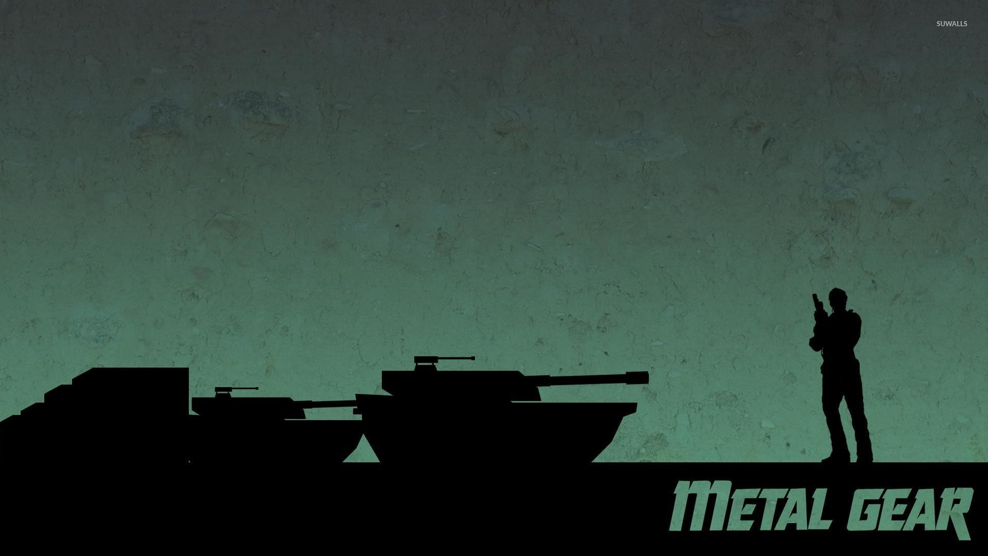 Metal Gear, Carro armato, Silhouette, Verde acqua, Minimalista, Full HD, sfondo per PC