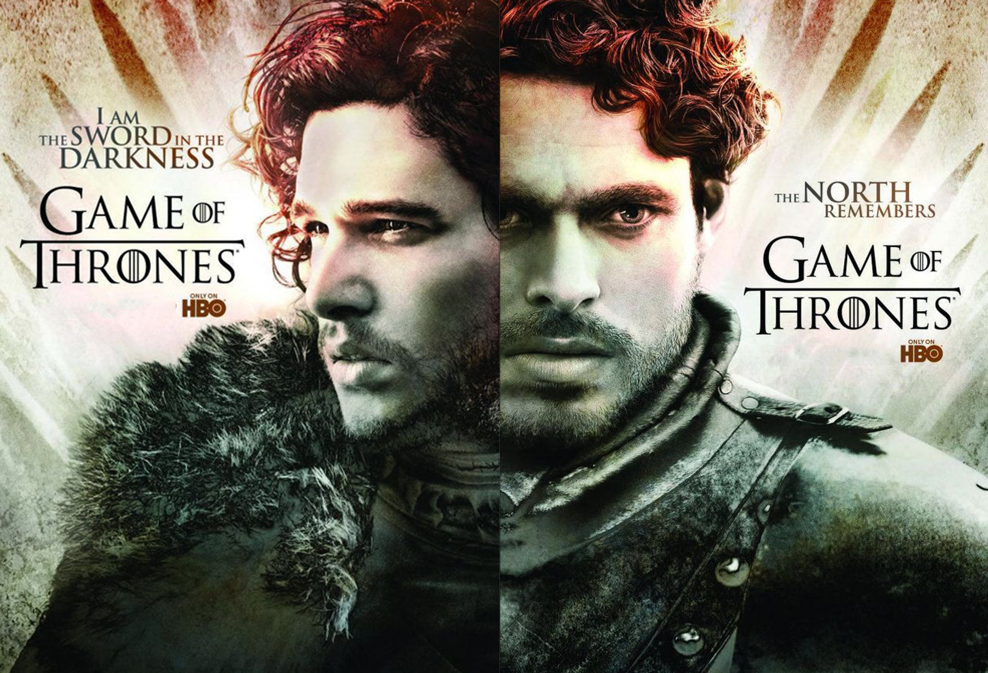 Jon Snow, Kit Harington, Robb Stark, Richard Madden, Il Trono di Spade, Poster, sfondo desktop