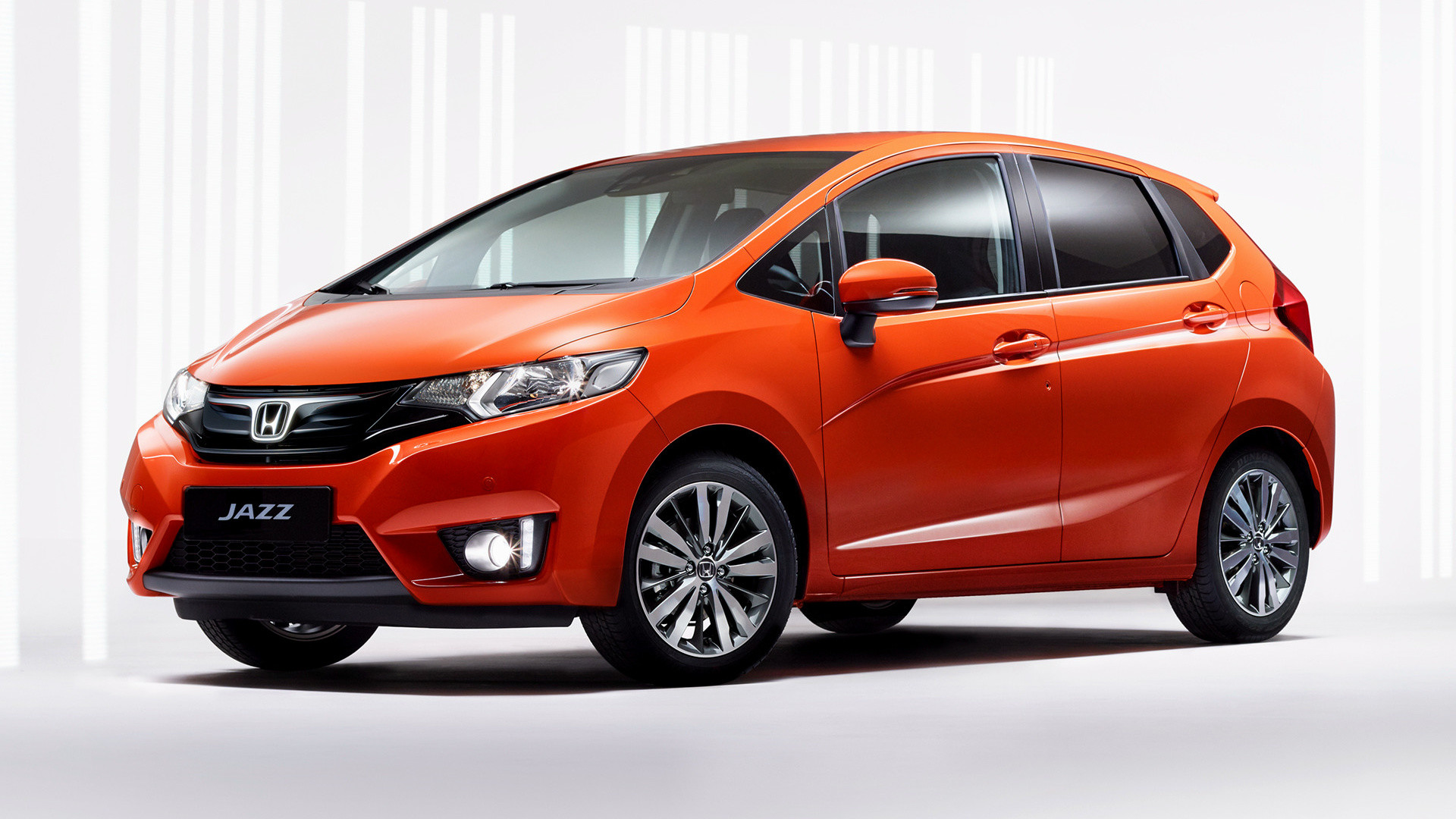 Honda Jazz, Honda Fit, Utilitaria, Arancione, Sfondo bianco, Full HD, wallpaper per portatile