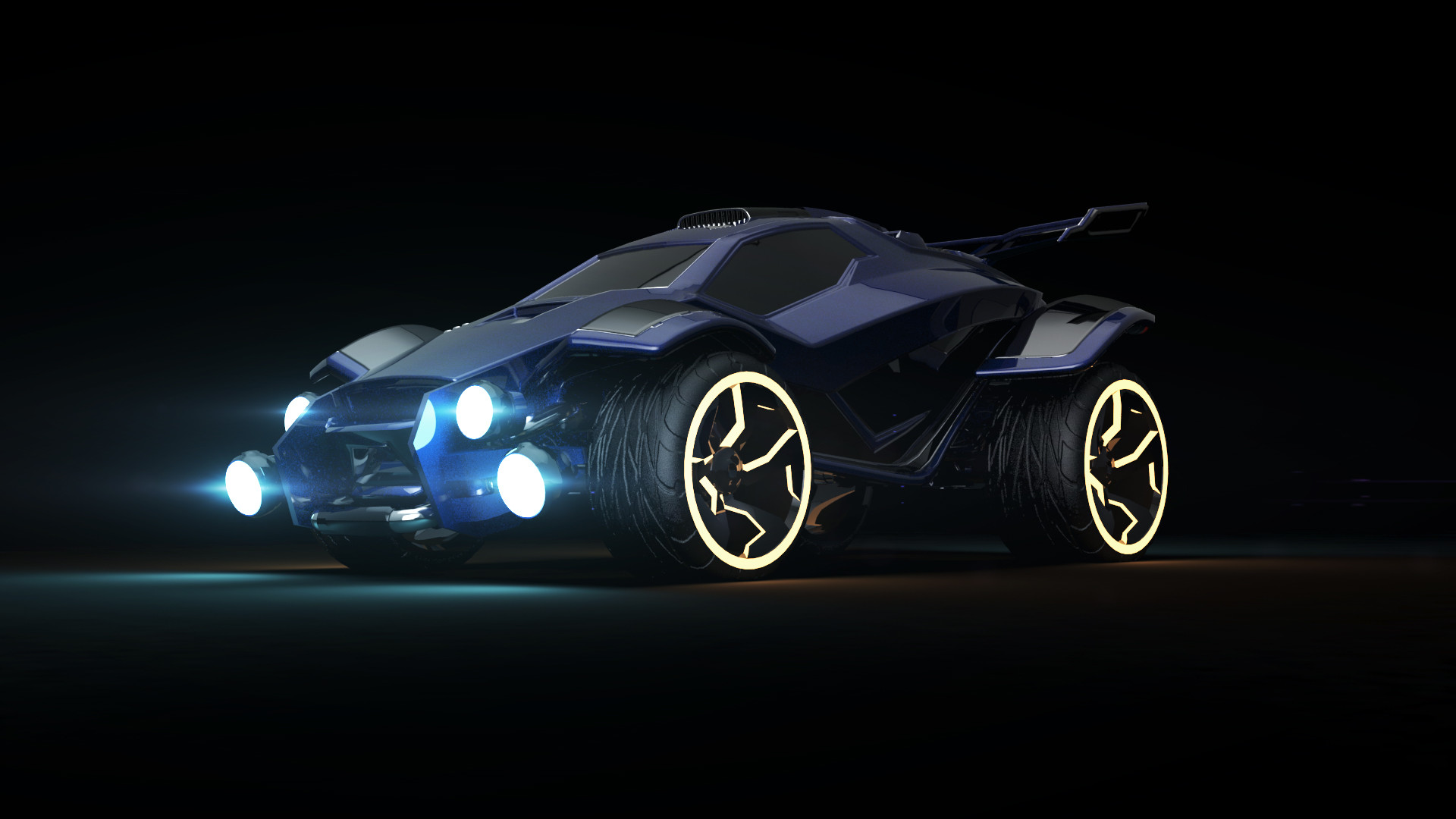 Rocket League, Octane, Fari, Sfondo nero, Full HD, wallpaper per computer