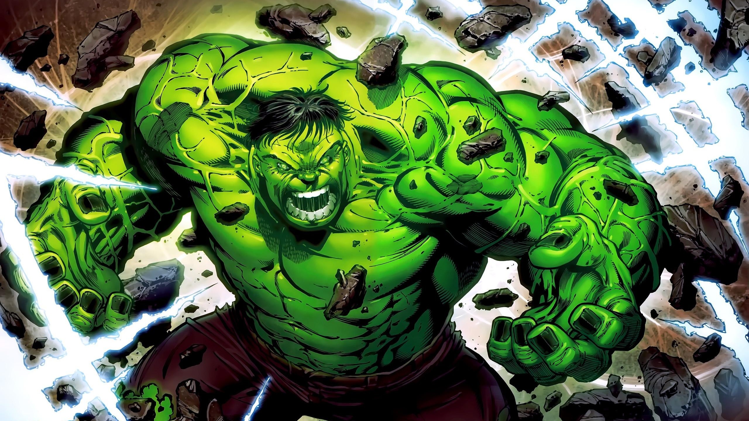 Hulk, Marvel Comics, Fumetto, Rabbia, Verde, 2K 1440p, sfondo desktop