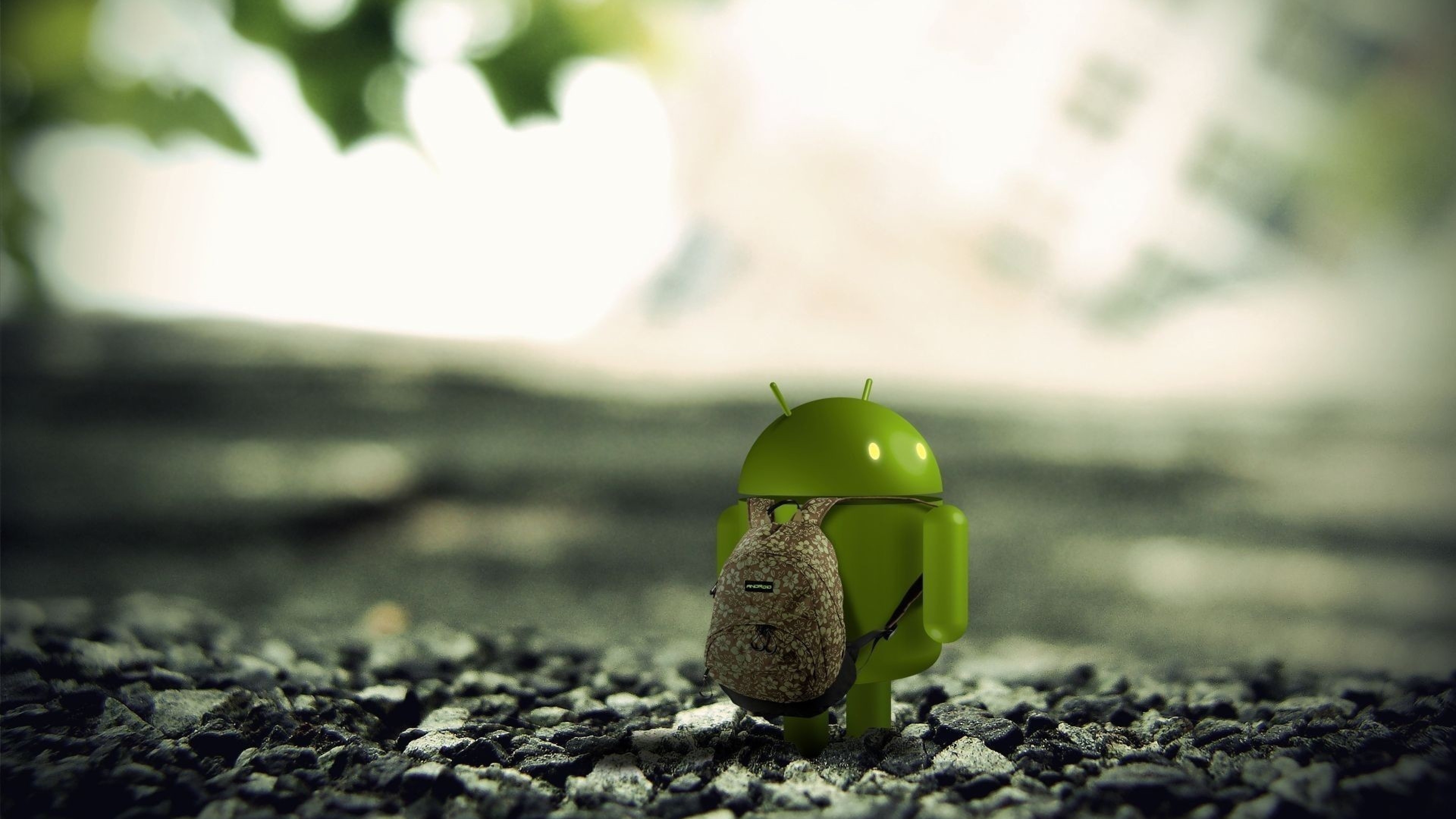 Android, Robottino Android, Lumaca, Bokeh, 3840x2160, immagine di sfondo