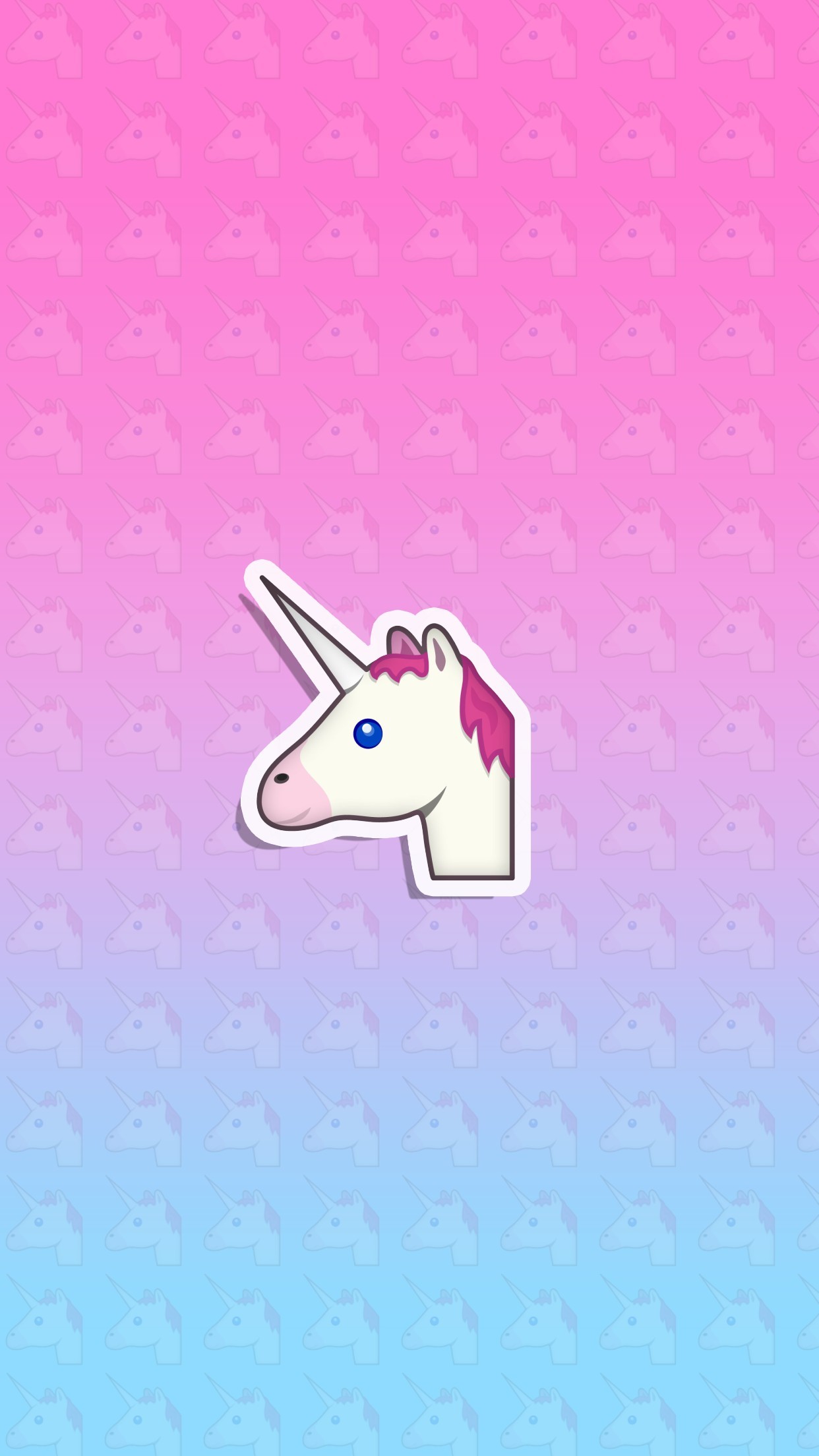 Emoji unicorno, Unicorno, Sfumatura, Rosa, 1242x2208, schermata di blocco iPhone