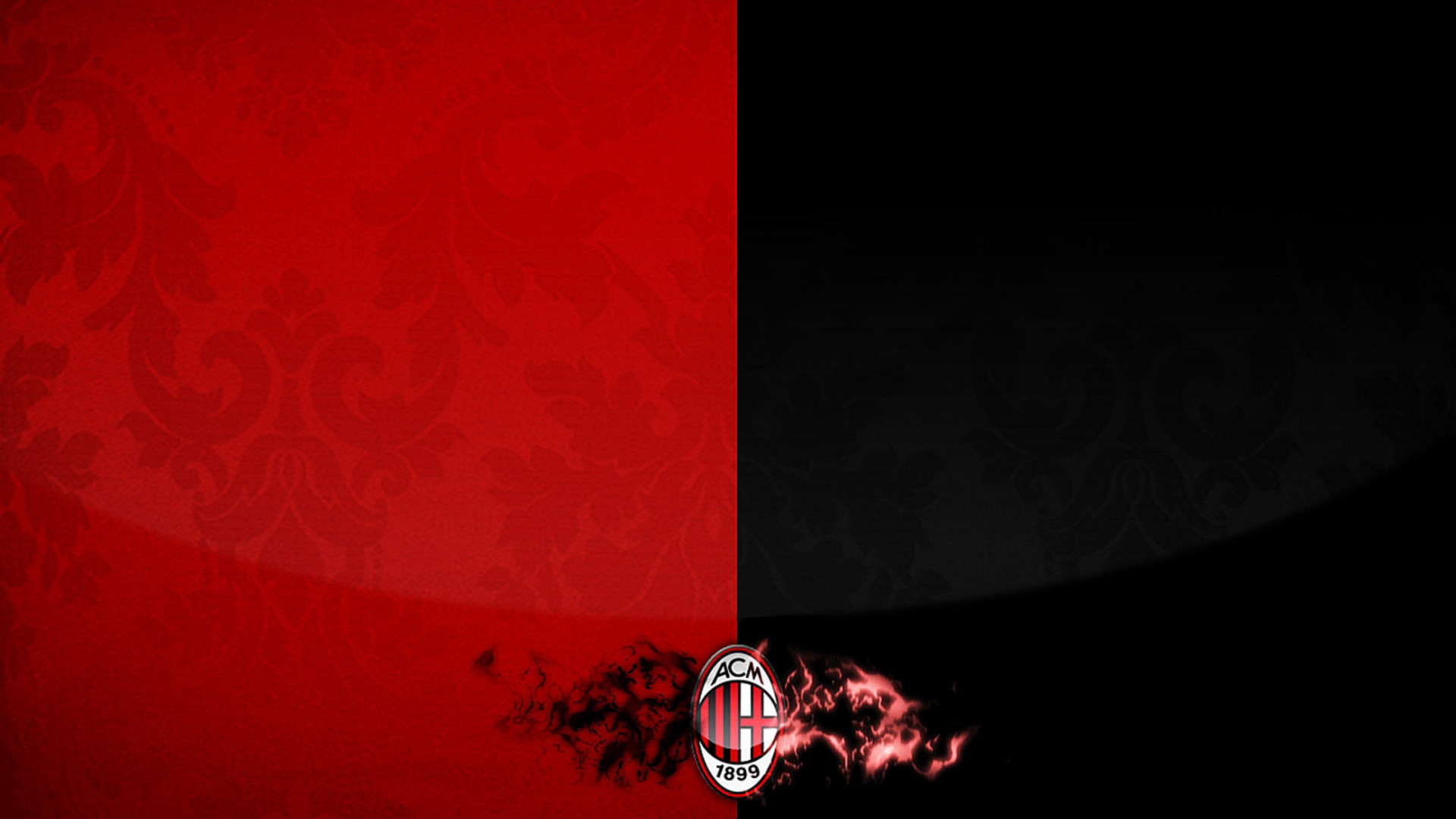 AC Milan, Logo, Rossonero, Fumo, Full HD, sfondo desktop