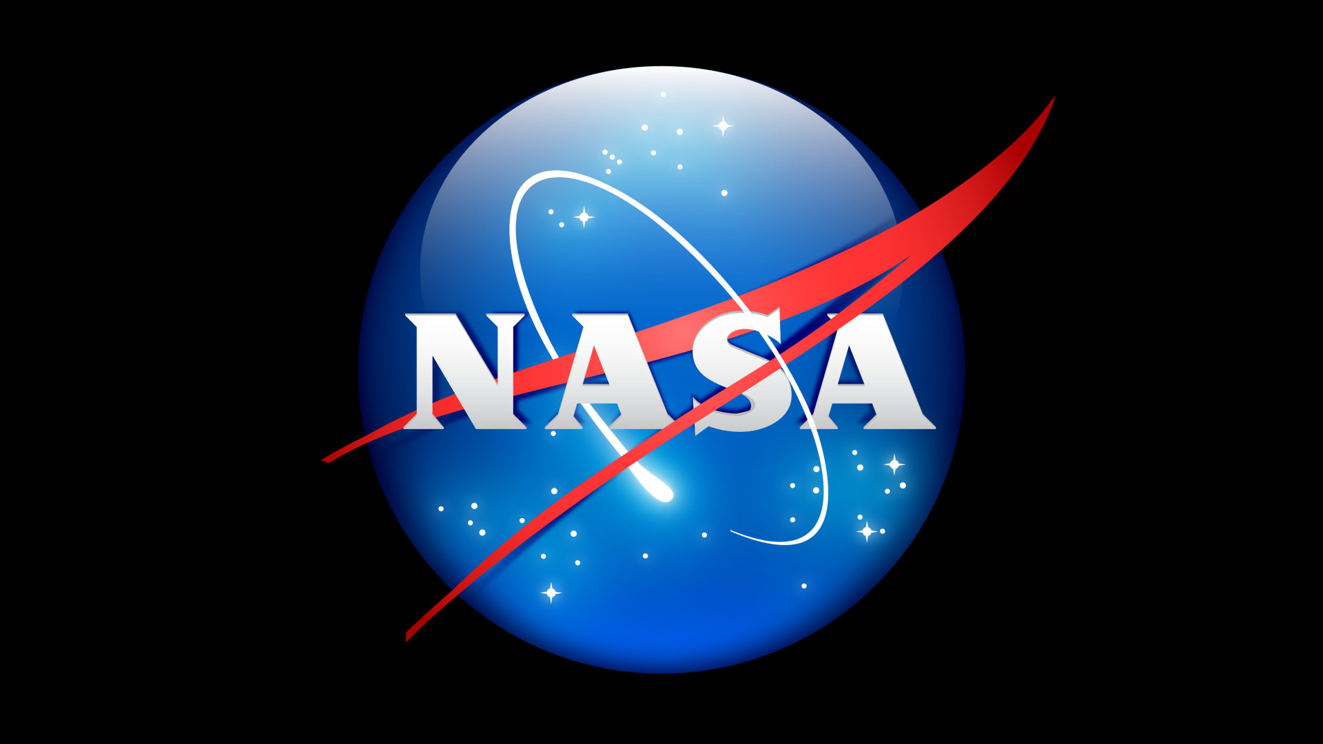 NASA, Logo NASA, Sfondo nero, Full HD, wallpaper per computer