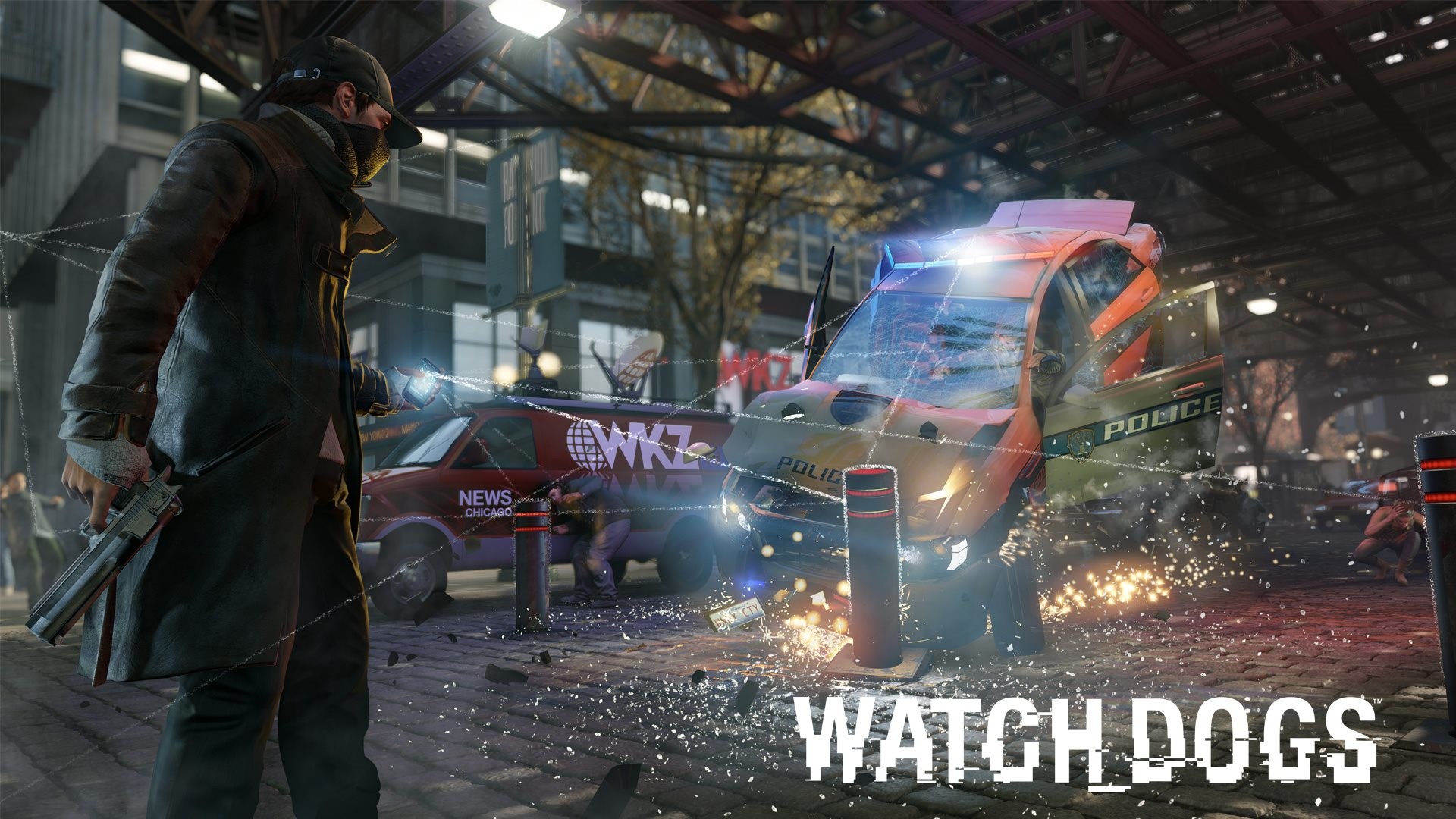 Aiden Pearce, Watch Dogs, Auto, Esplosione, Full HD, wallpaper per PC