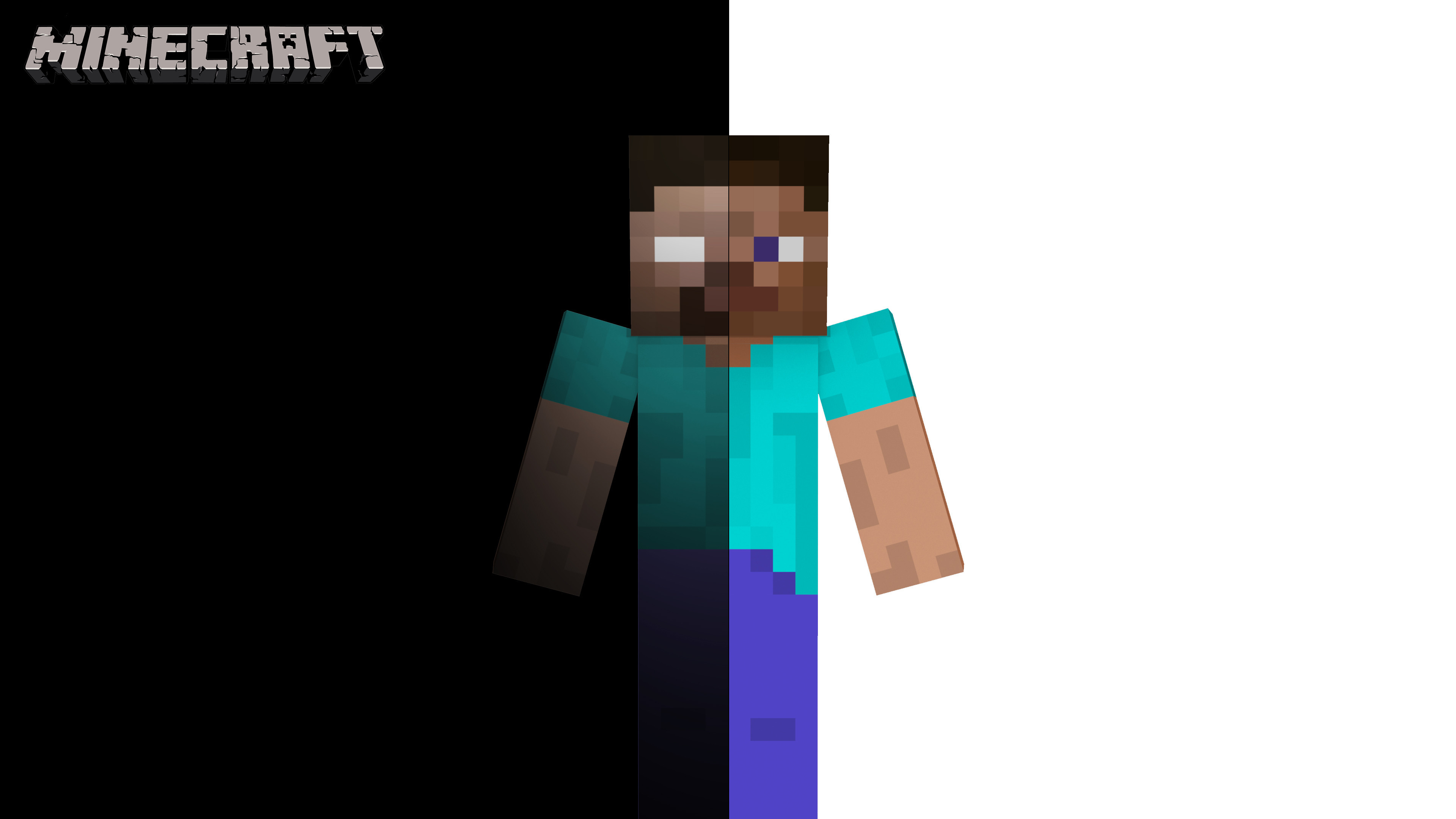 Herobrine, Minecraft, Logo, Sfondo nero, 4K, wallpaper per PC