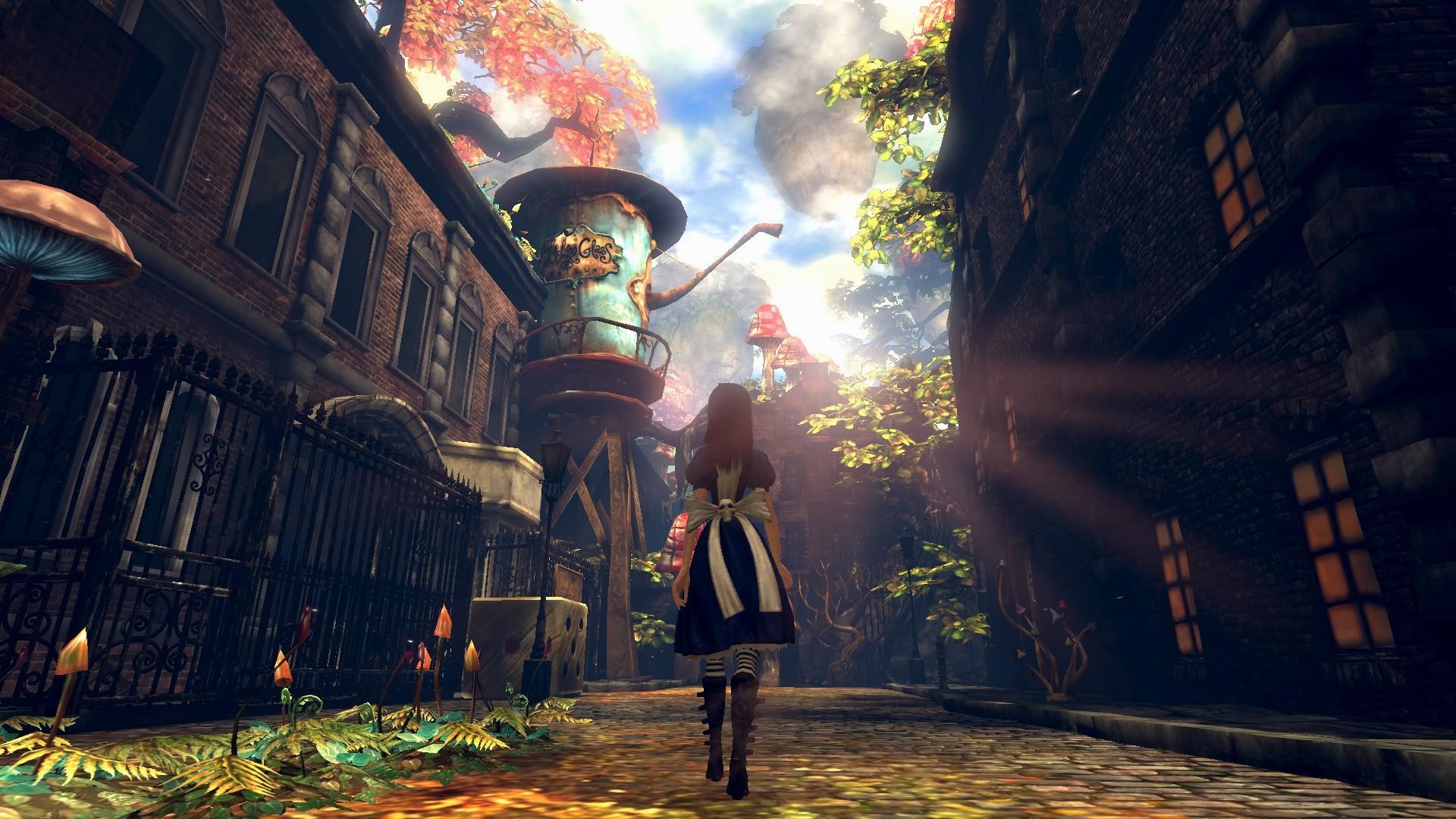 Alice: Madness Returns, Alice Liddell, Videogioco, Strada, Raggi di sole, sfondo Full HD per portatile