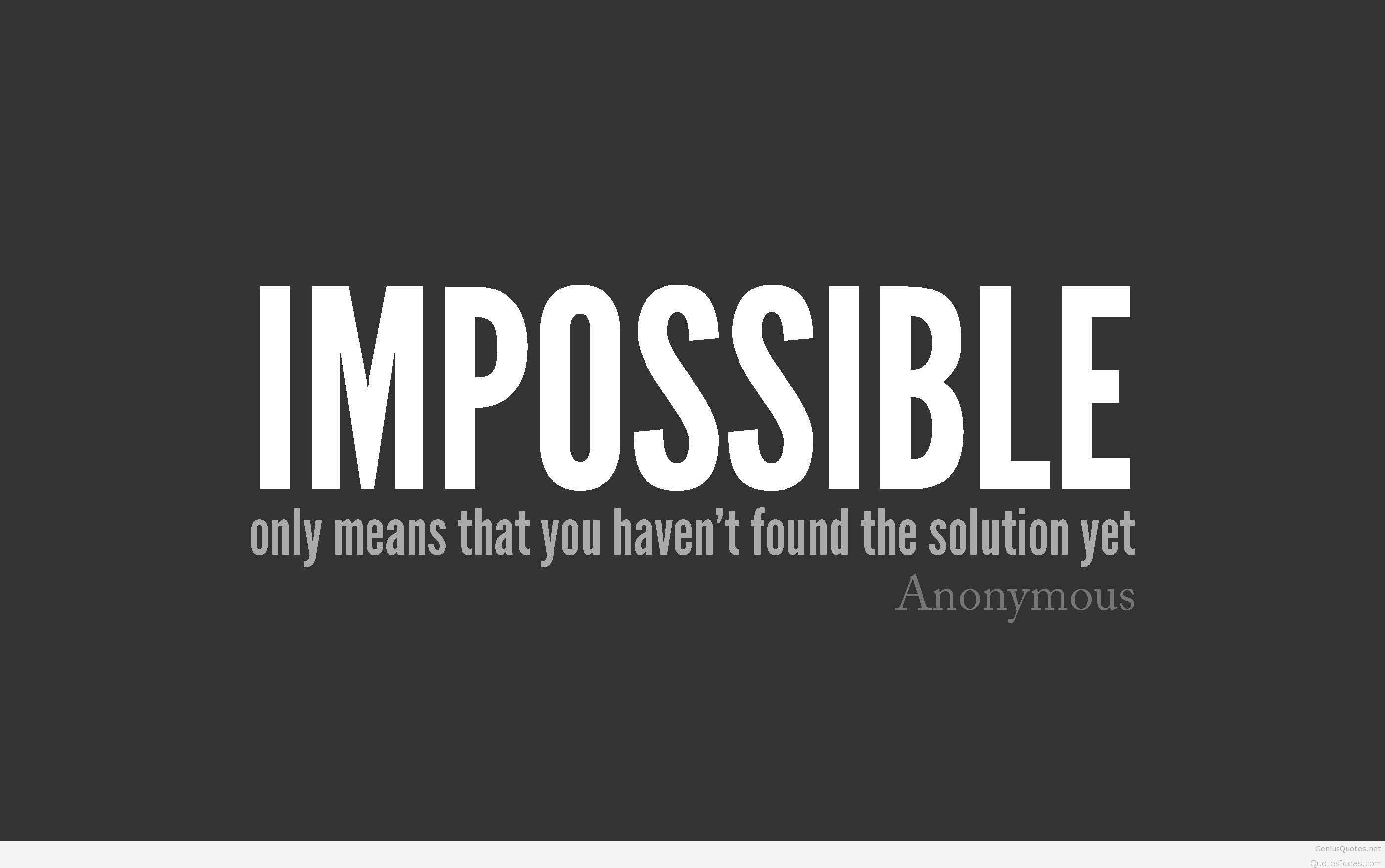 Impossible, Citazione motivazionale, Tipografia, Grigio, 16:10 2K, sfondo widescreen
