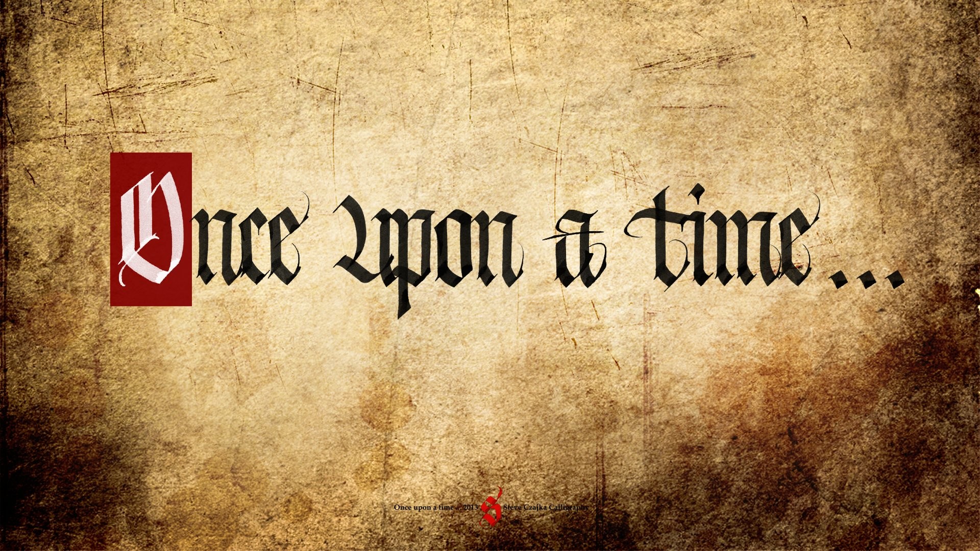 C'era una volta, Once Upon a Time, Scritta gotica, Pergamena, Full HD 1080p, sfondo desktop