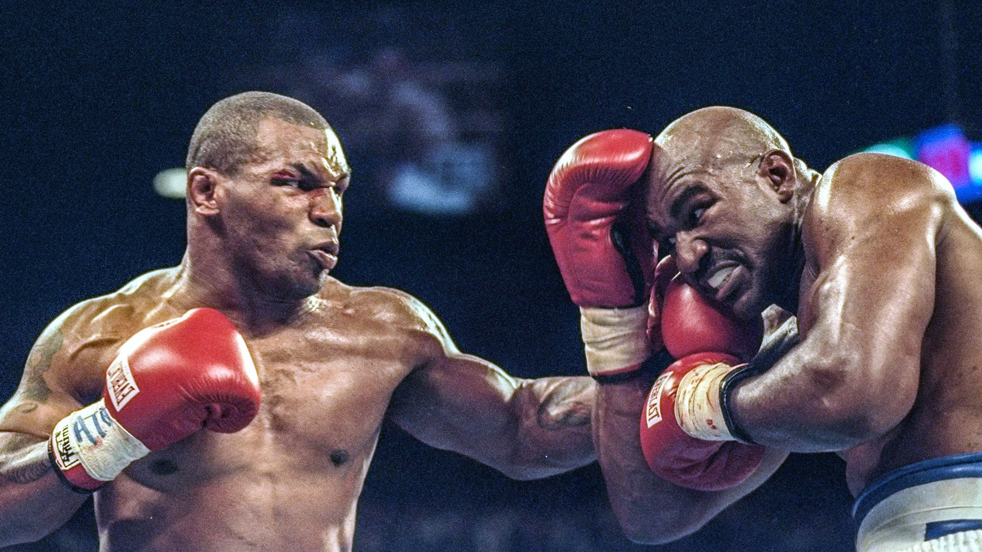 Mike Tyson, Evander Holyfield, Incontro, Pugno, Ring, 16:9 Full HD, sfondo widescreen
