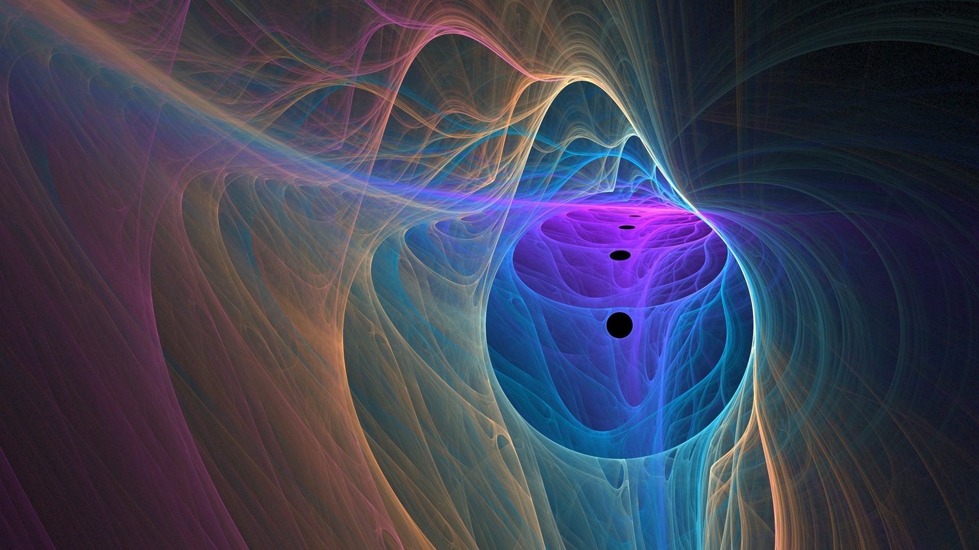 Frattale, Linee colorate, Arte digitale, Astratto, 16:9 Full HD, sfondo widescreen