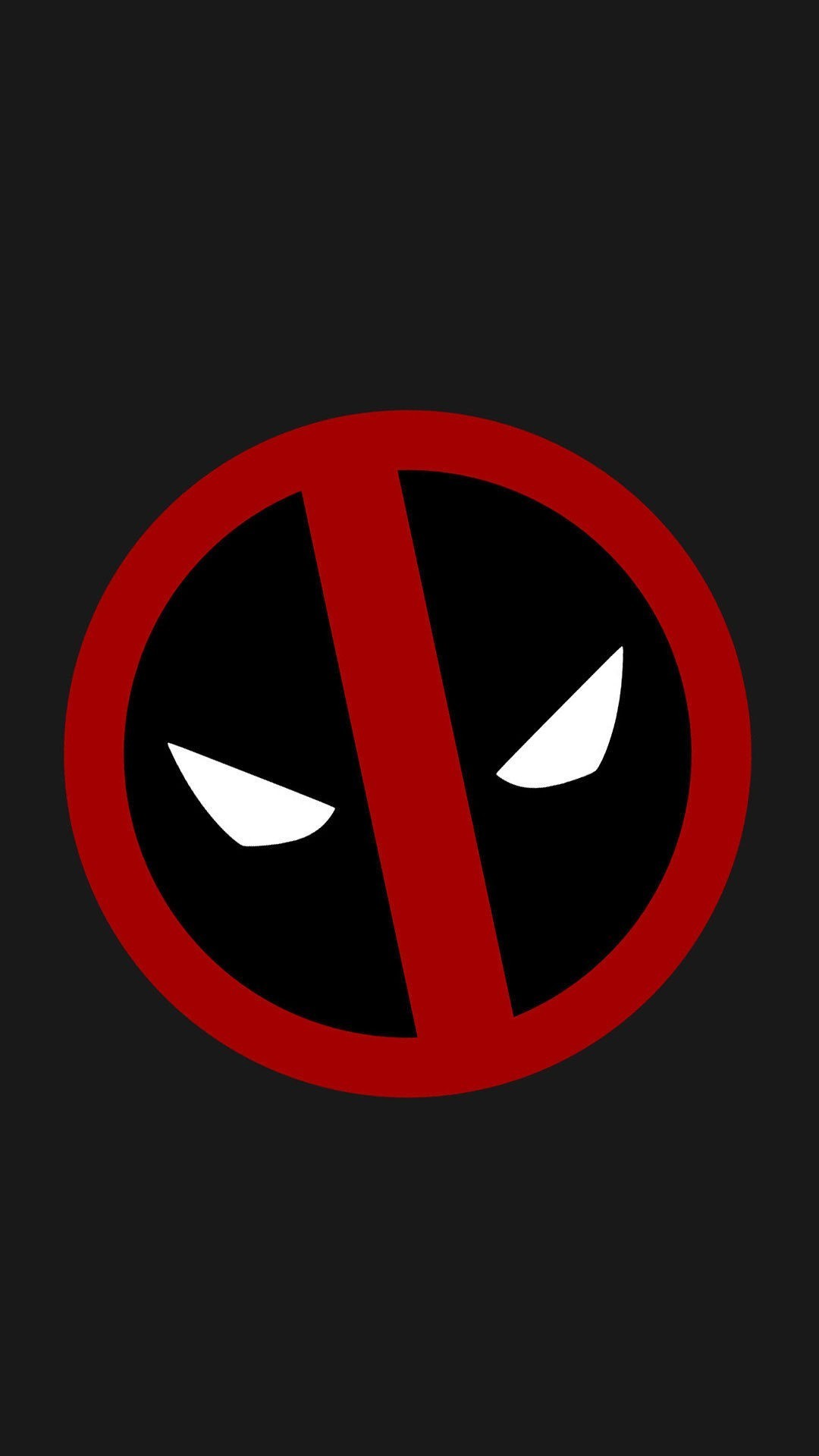 Deadpool, Logo di Deadpool, Minimalismo, Grigio scuro, 1080x1920, schermata di blocco iPhone