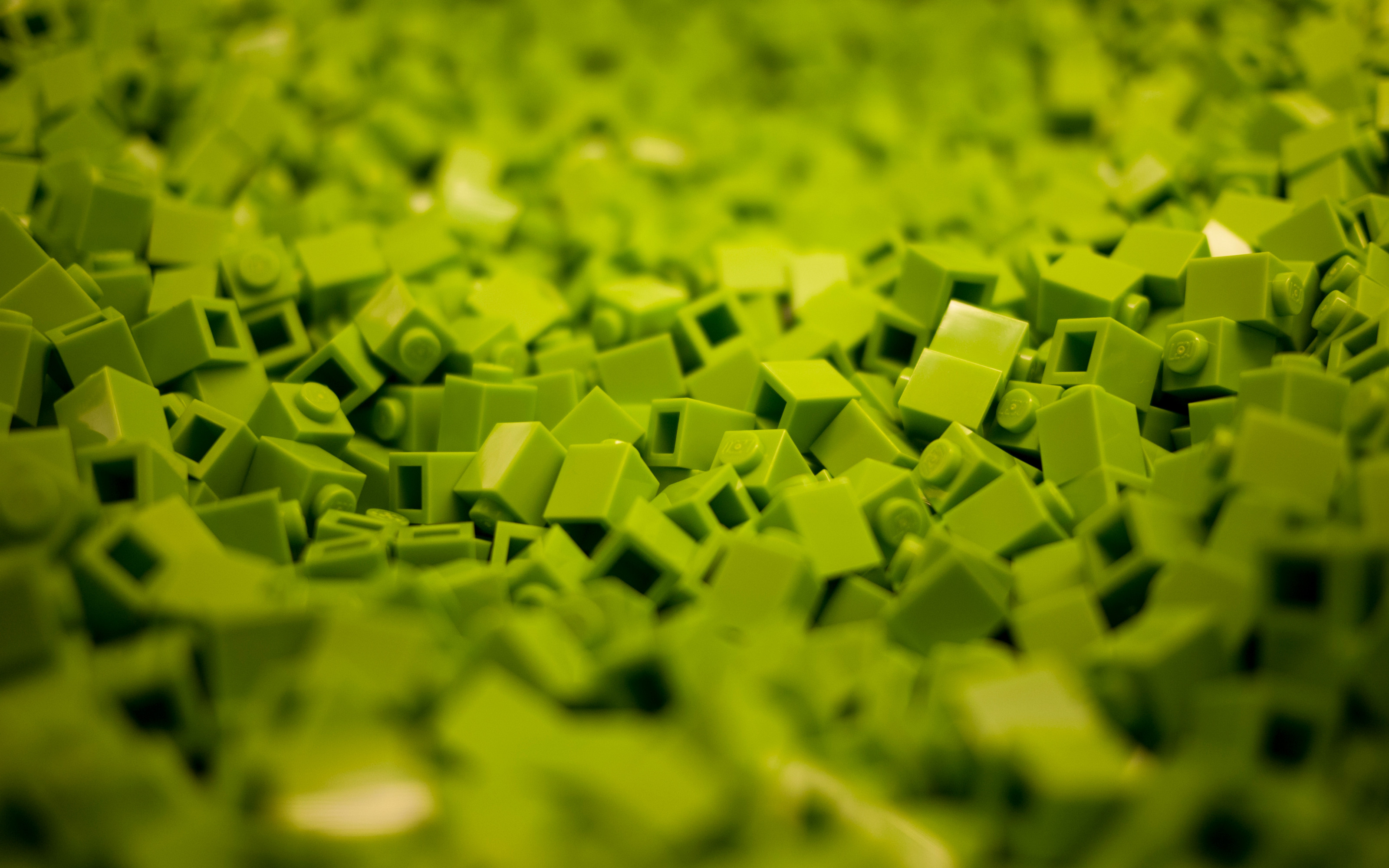 Mattoncini LEGO, Verde, Macro, Bokeh, 3200x2000, sfondo MacBook Pro