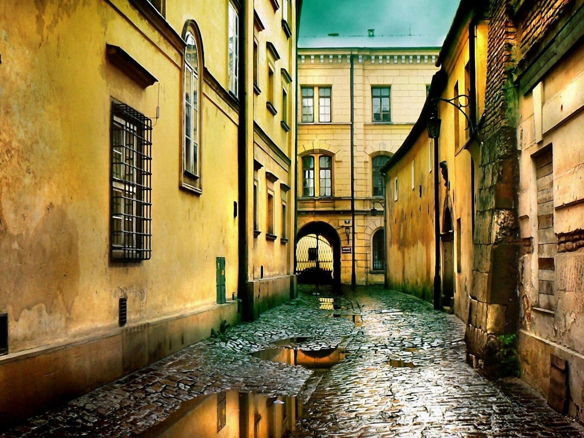 Vicolo, Strada lastricata, Full HD, wallpaper per tablet