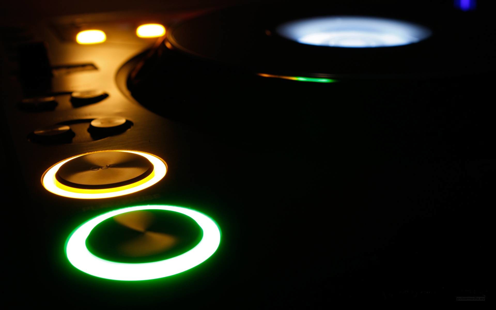 Console DJ, Luci verdi, Scuro, Macro, 16:10 Full HD, sfondo widescreen