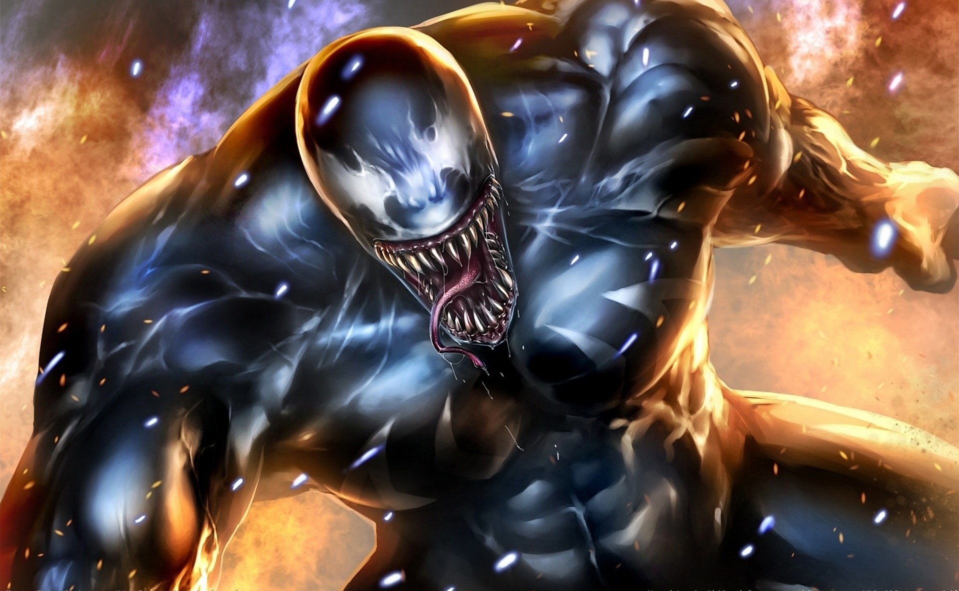 Venom, Marvel, Fumetto, Esplosione, Full HD, wallpaper desktop