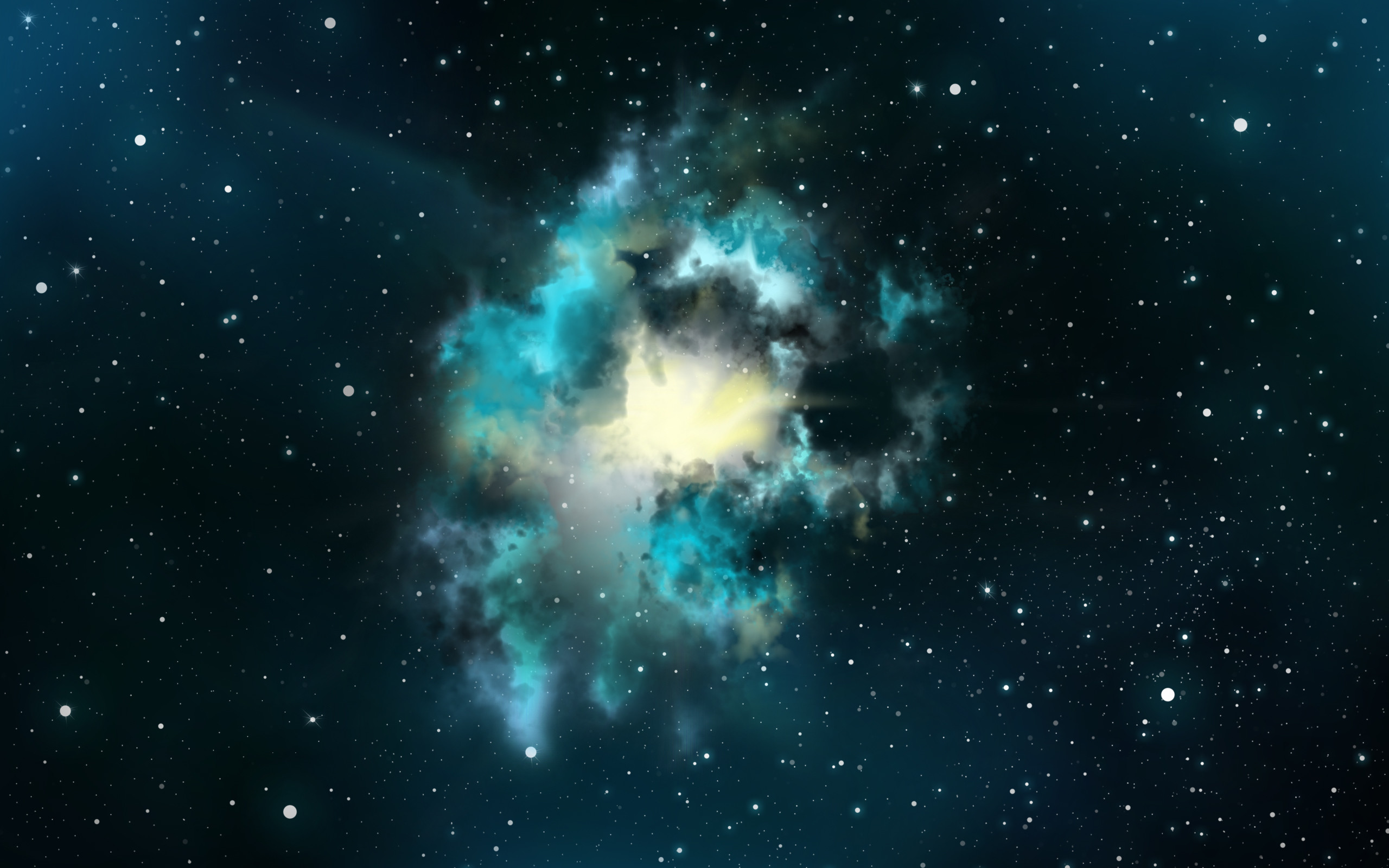 Nebulosa, Spazio, Turchese, Stelle, 2560x1600, immagine di sfondo
