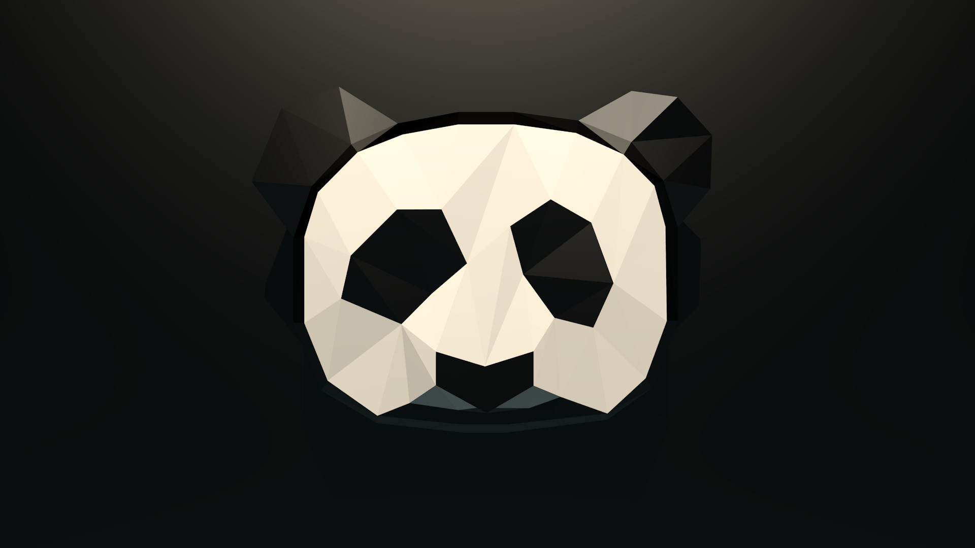 Panda, Low poly, Sfondo scuro, 1920x1080, wallpaper desktop