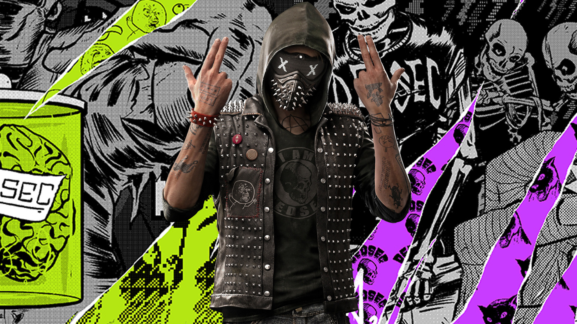 Wrench, Watch Dogs 2, DedSec, Fumetto, 16:9 Full HD, sfondo widescreen