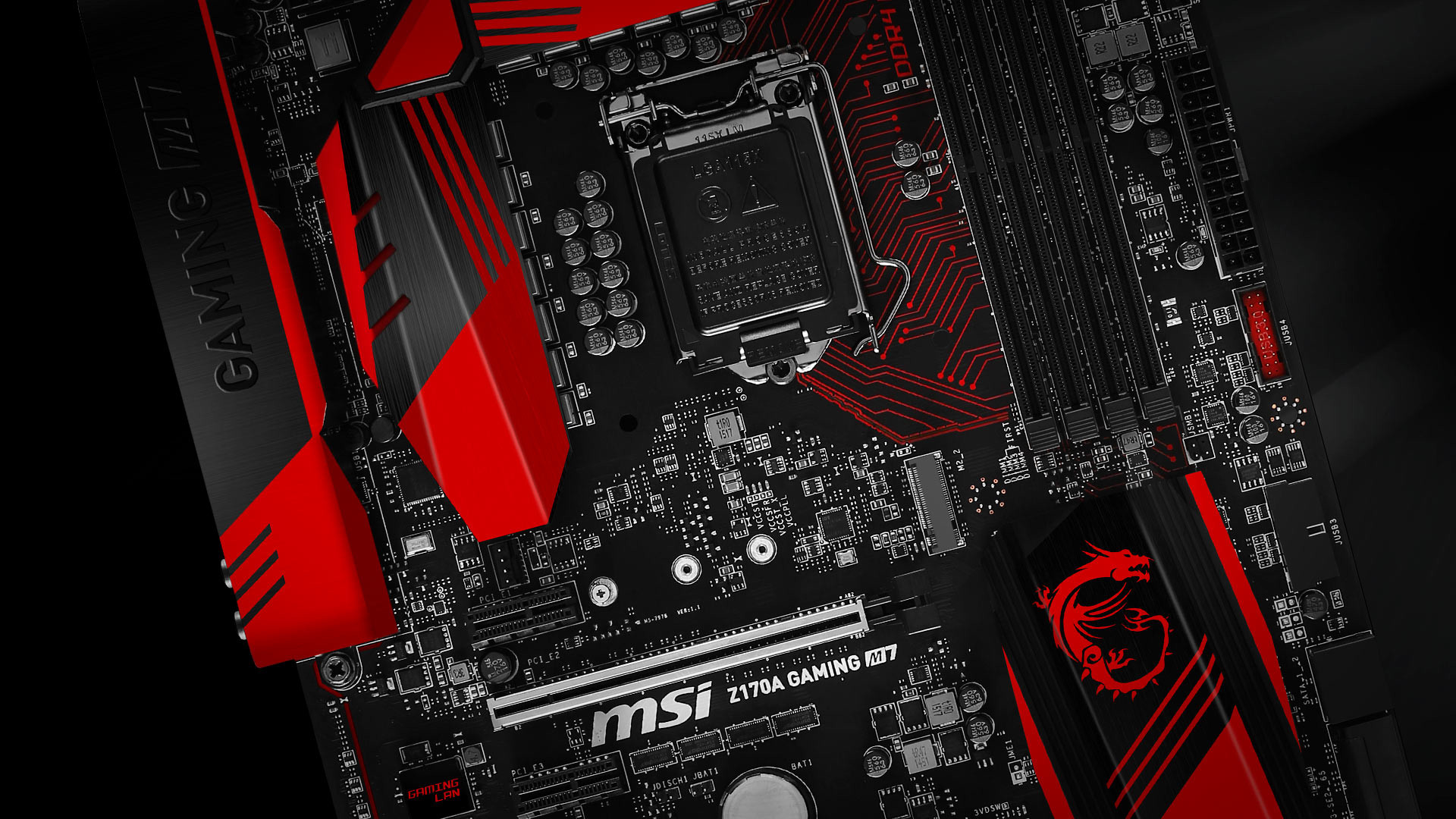 MSI, Z170A Gaming, Scheda madre, Rosso e nero, Full HD, sfondo desktop