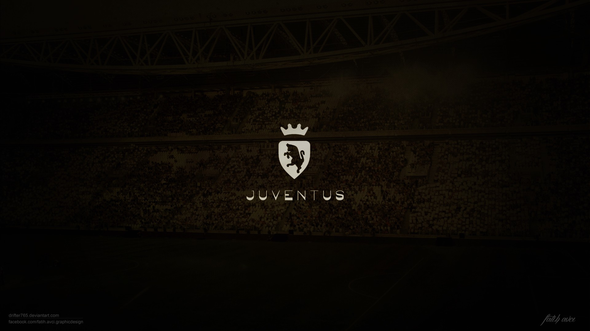 Juventus, Logo, Sfondo scuro, 16:9 Full HD, wallpaper widescreen