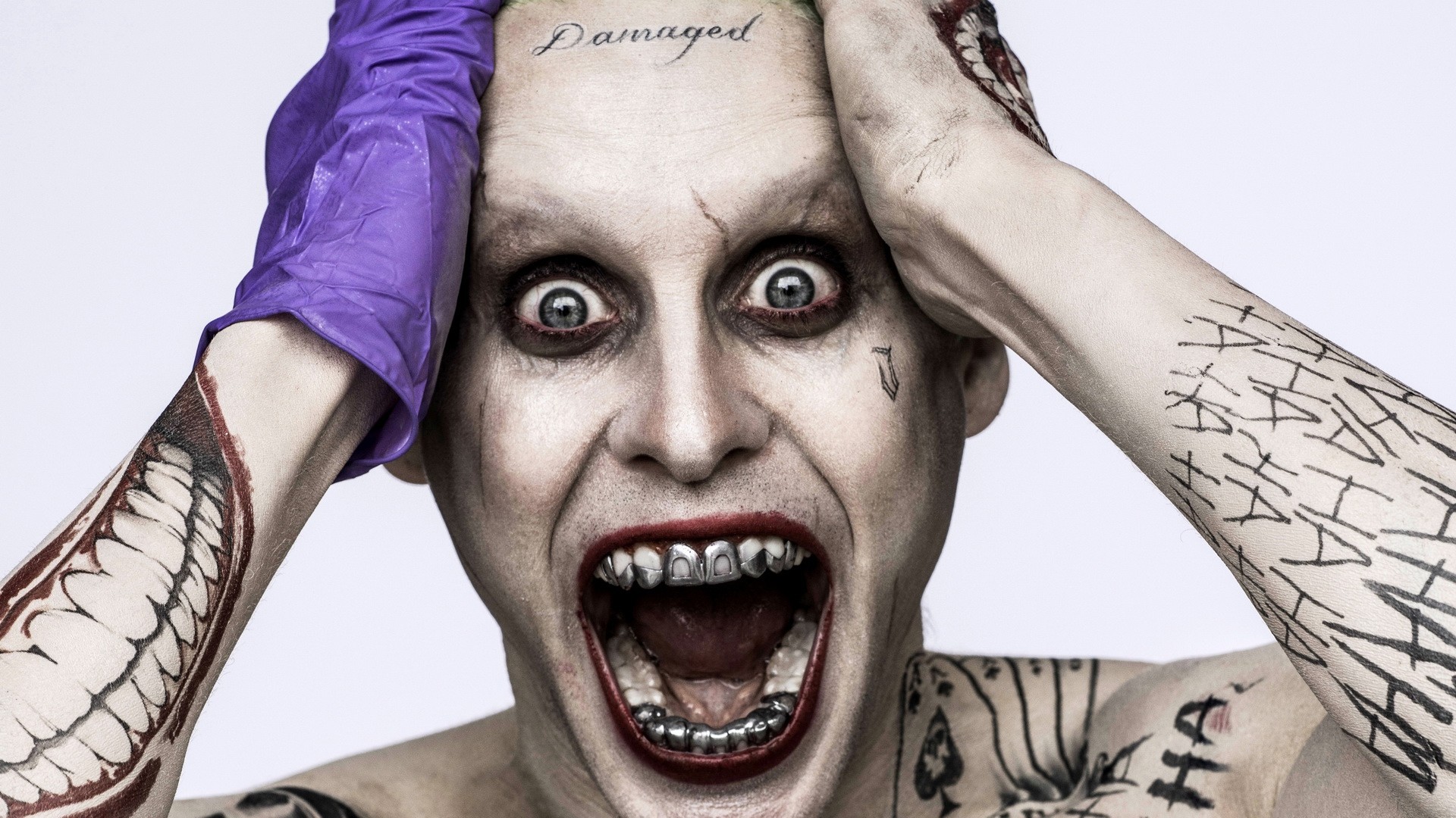Joker, Jared Leto, Damaged, Tatuaggi, Full HD, sfondo per PC e portatile