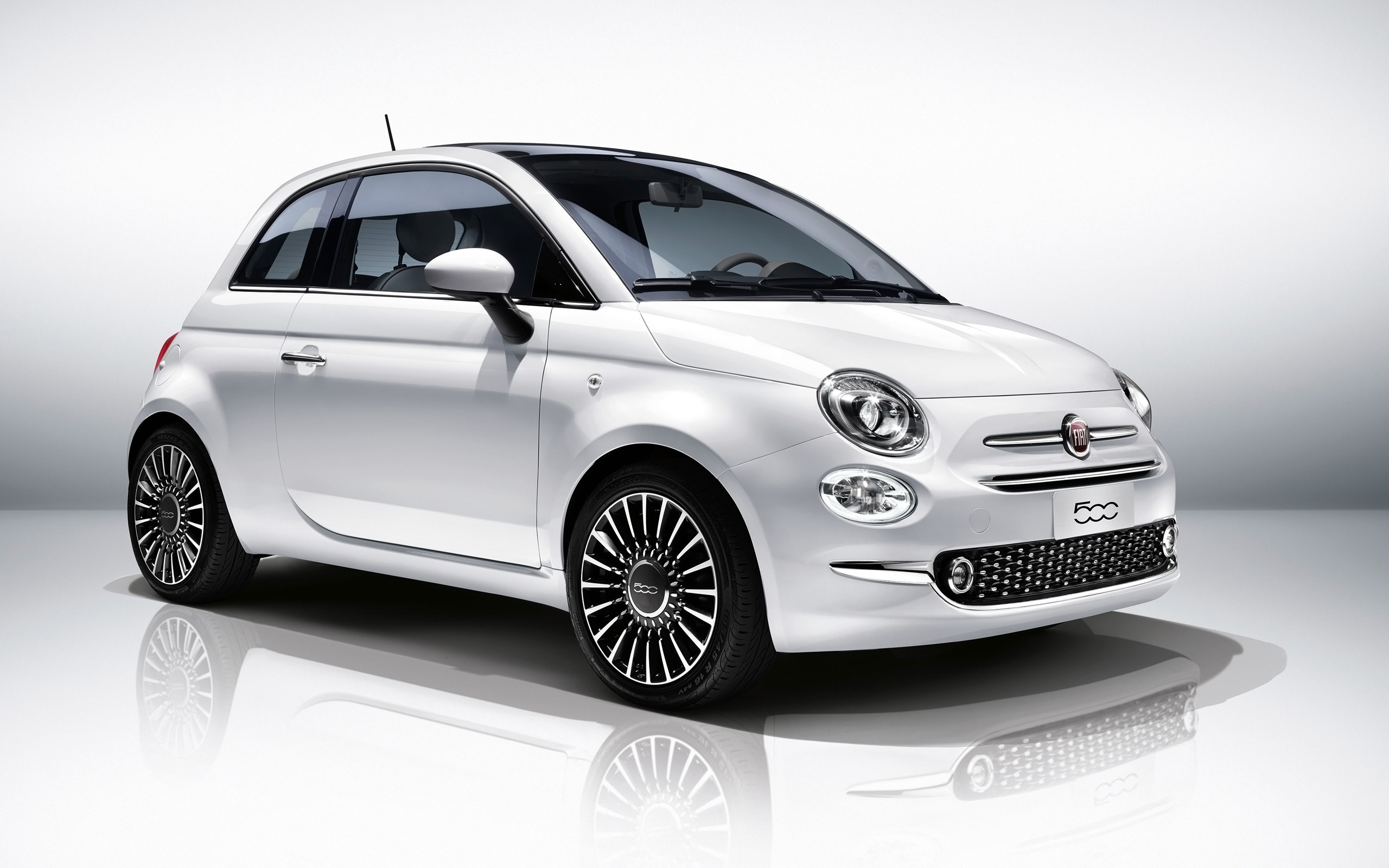 Fiat 500, Bianco, Citycar, 2K, wallpaper per portatile