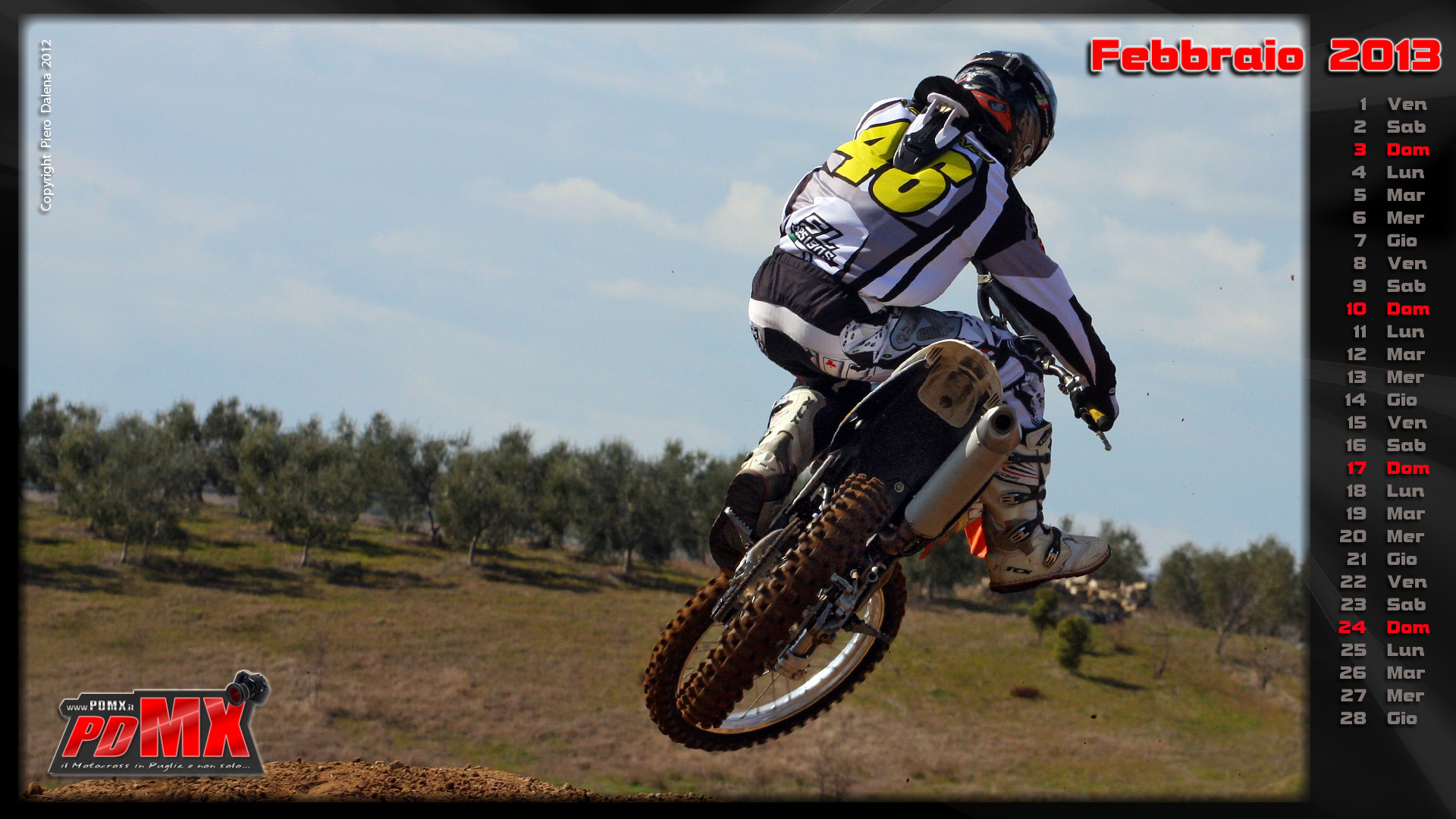 Motocross, Salto, Calendario, Febbraio 2013, Full HD, sfondo Windows 11