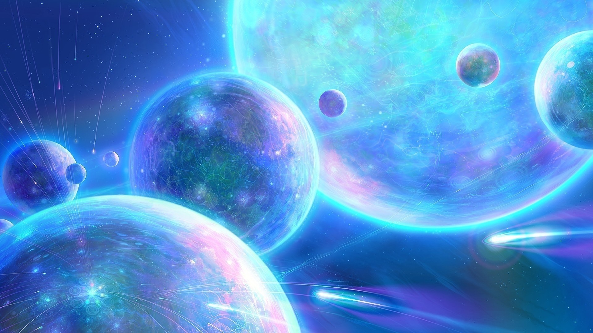 Pianeti, Azzurro, Arte digitale, Fantasy, 1920x1080, sfondo per PC