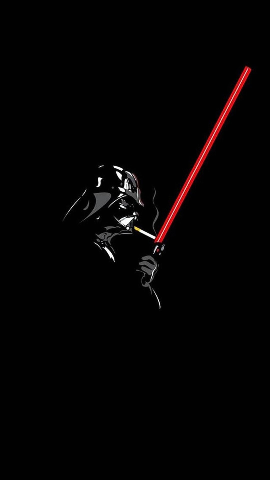 Darth Vader, Star Wars, Spada laser, Sfondo nero, schermata Home iPhone 7 Plus