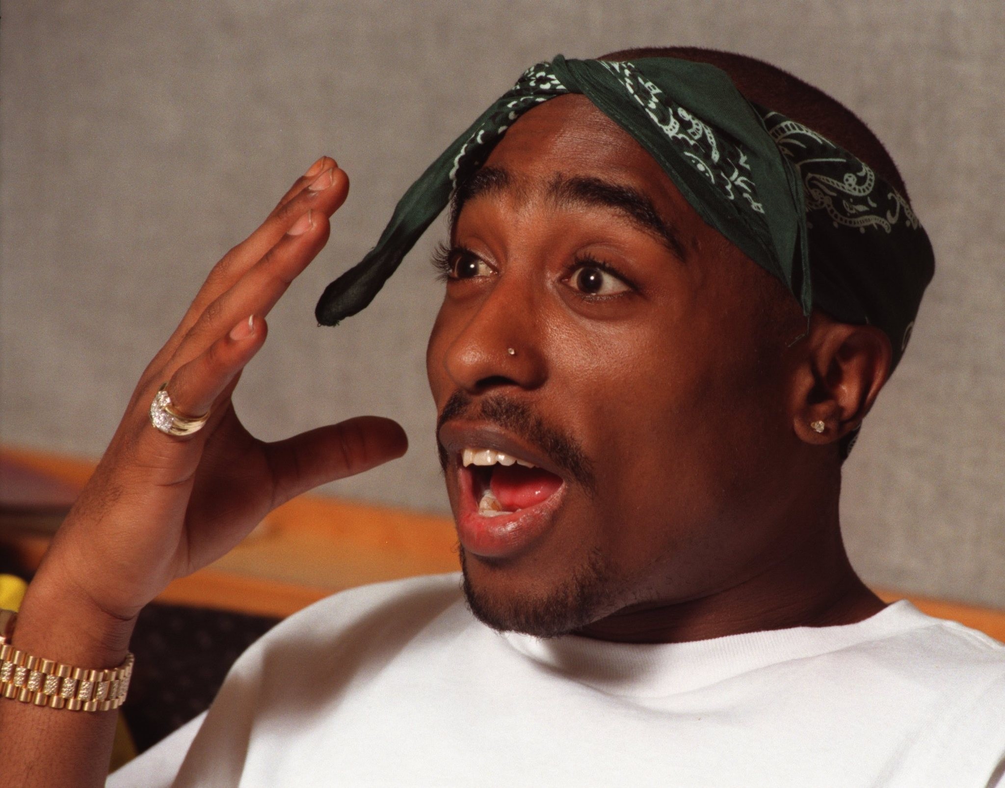 Tupac Shakur, Bandana, Espressione, Ritratto, Full HD, sfondo per PC