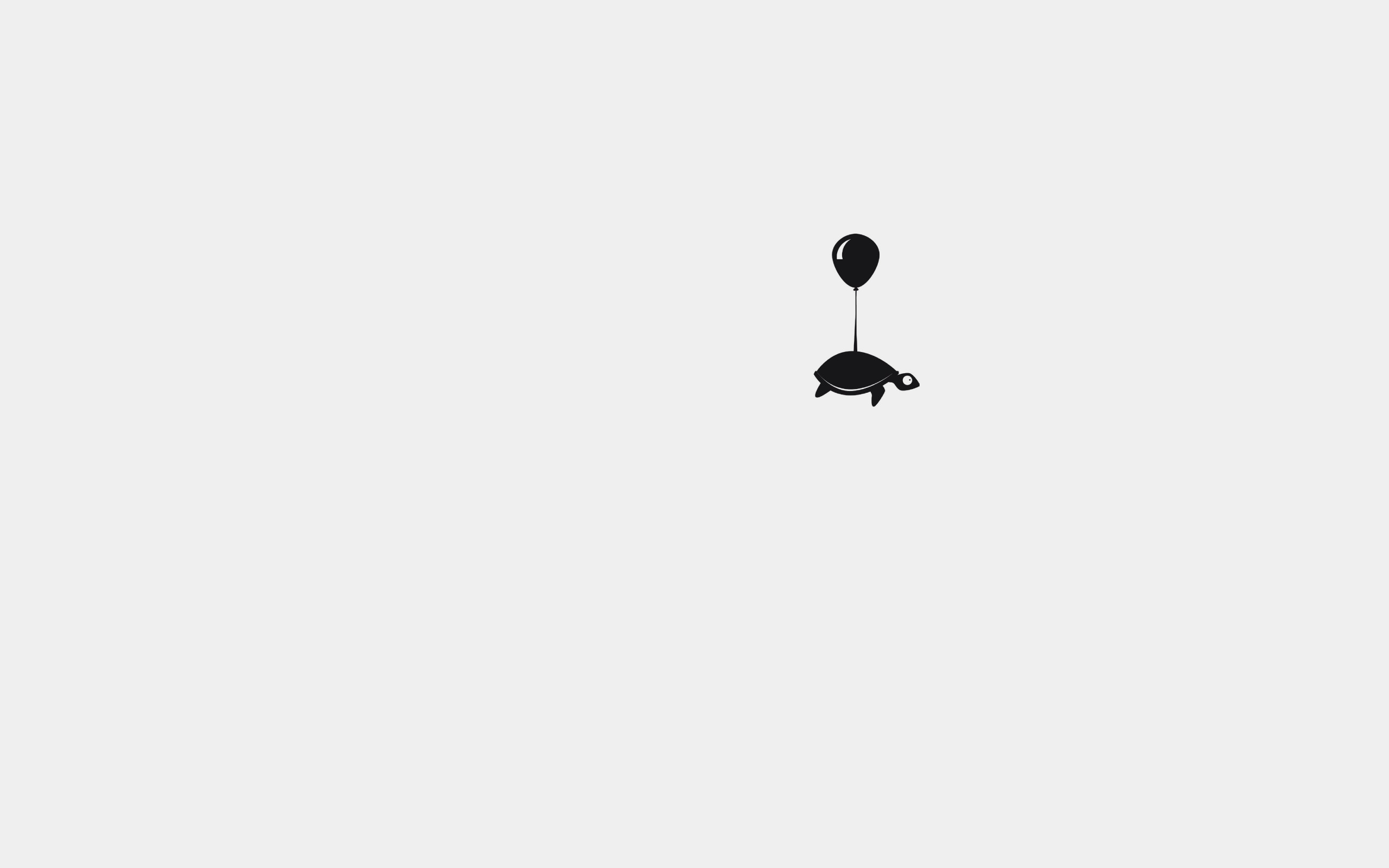 Tartaruga, Palloncino, Sfondo bianco, Minimal, 2K, wallpaper per PC