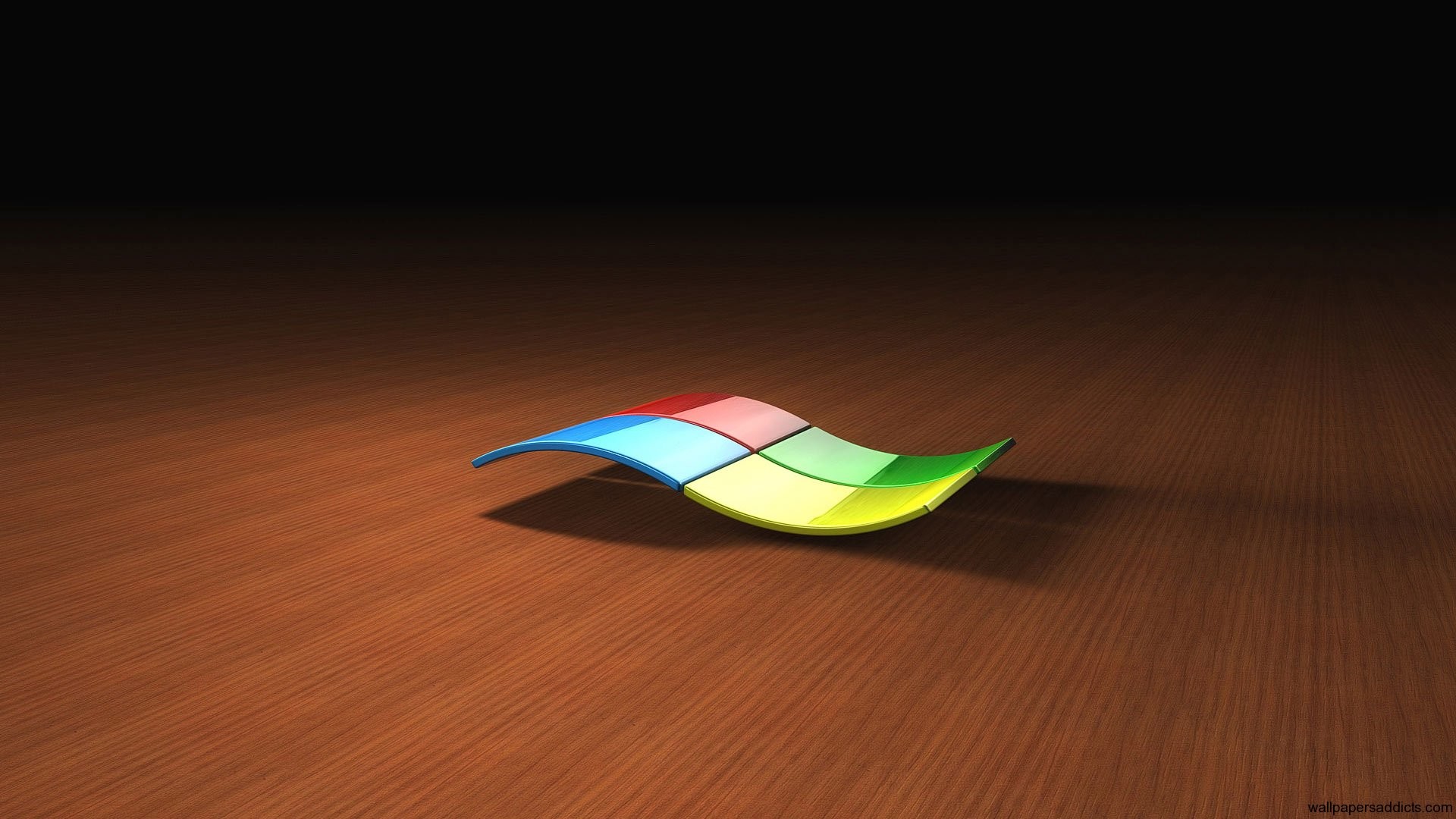 Logo Windows, Microsoft, 3D, Pavimento in legno, Full HD, sfondo per portatile
