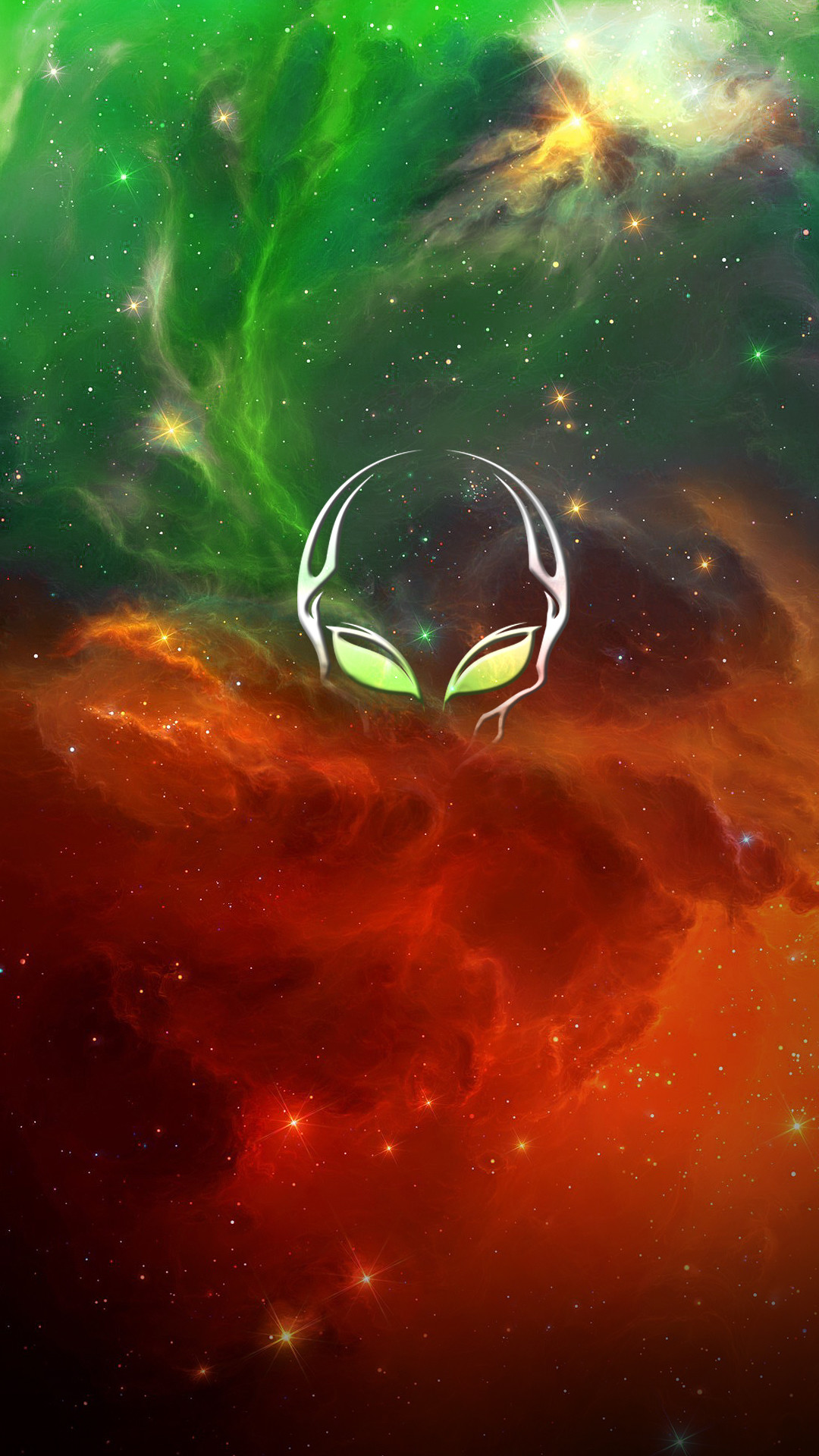 Alienware, Testa aliena, Nebulosa, Spazio, Full HD, sfondo per smartphone