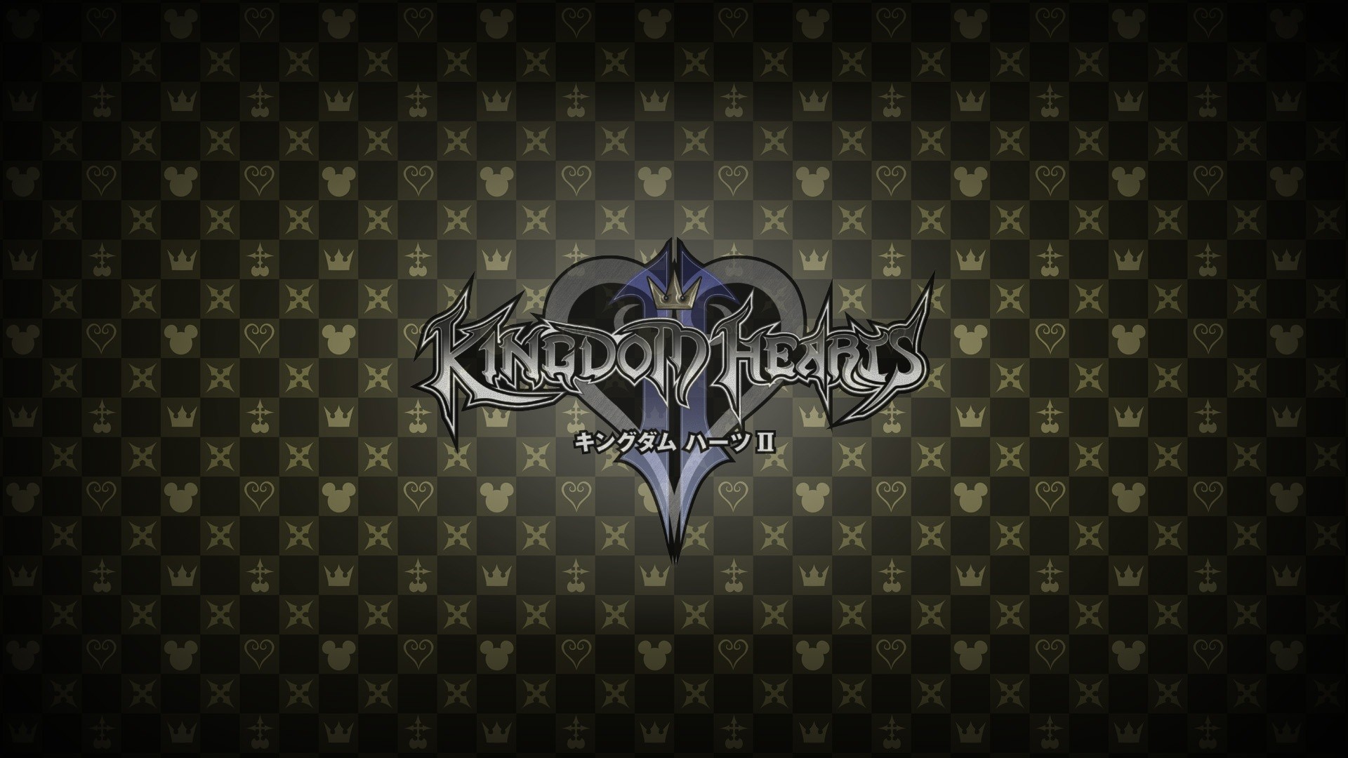 Kingdom Hearts II, Logo, Motivo a corone, Oro scuro, Full HD, sfondo per PC e portatile